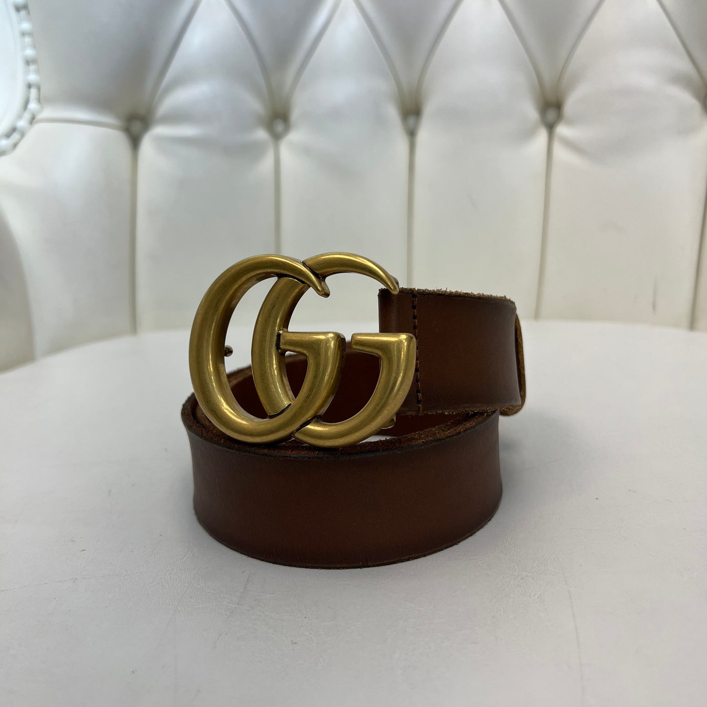 Gucci Belt Brown/Gold Size 85