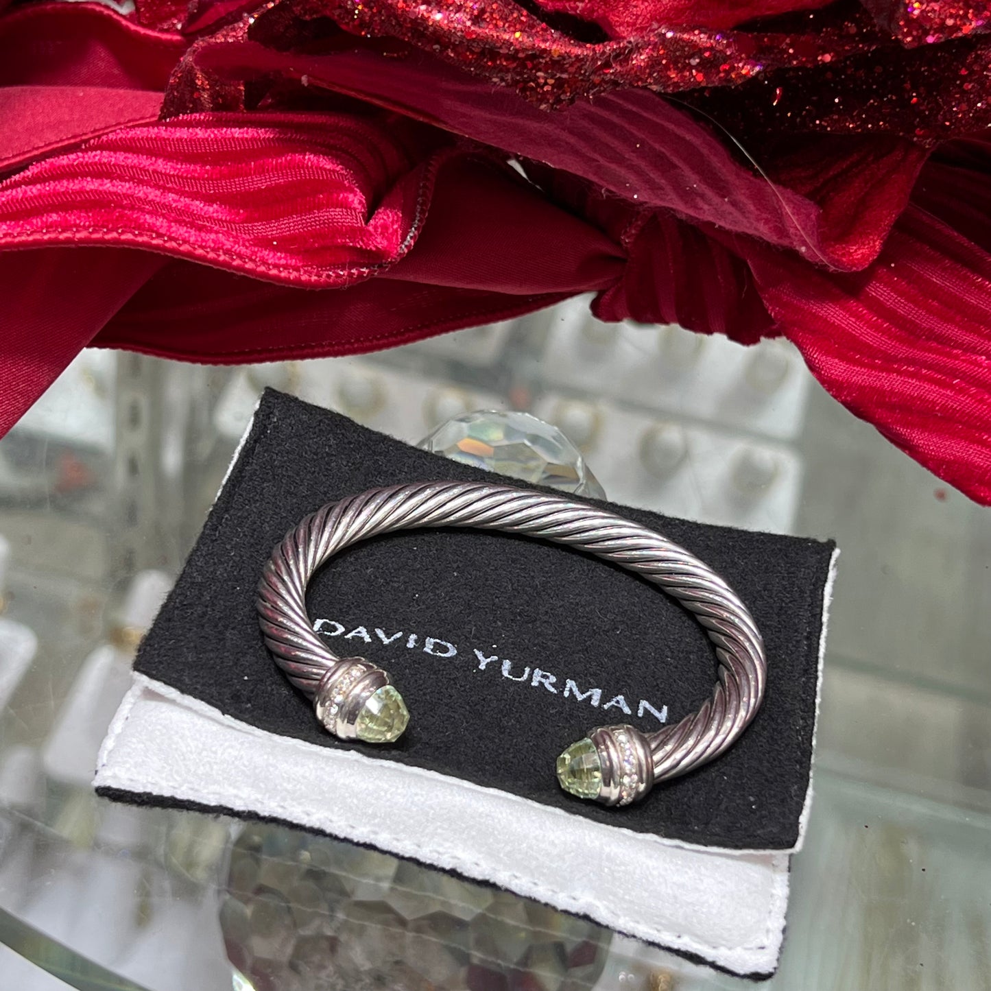 David Yurman Cable Bracelet, Prasiolite with Diamonds
