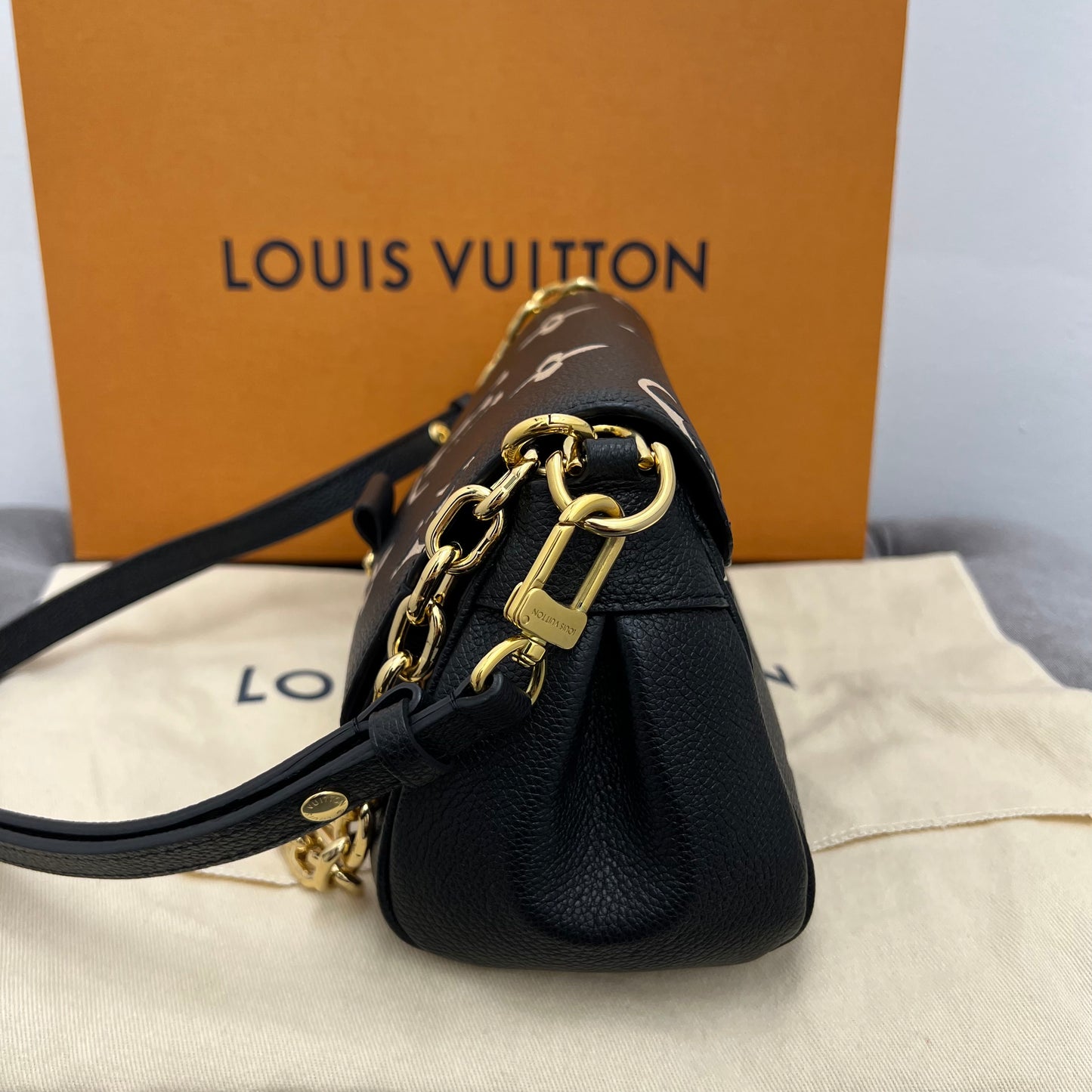 Louis Vuitton Favorite Monogram Empreinte Leather Black with Box & Dust Bag