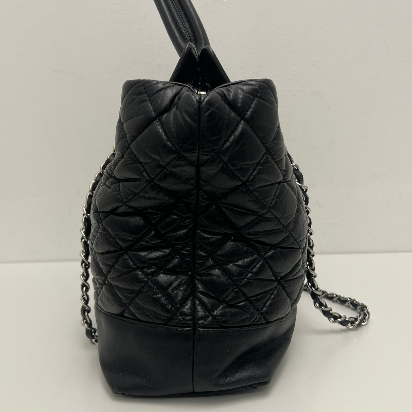 Chanel Lambskin Caviar Quilted Bi Coco Large Shopper Tote Black