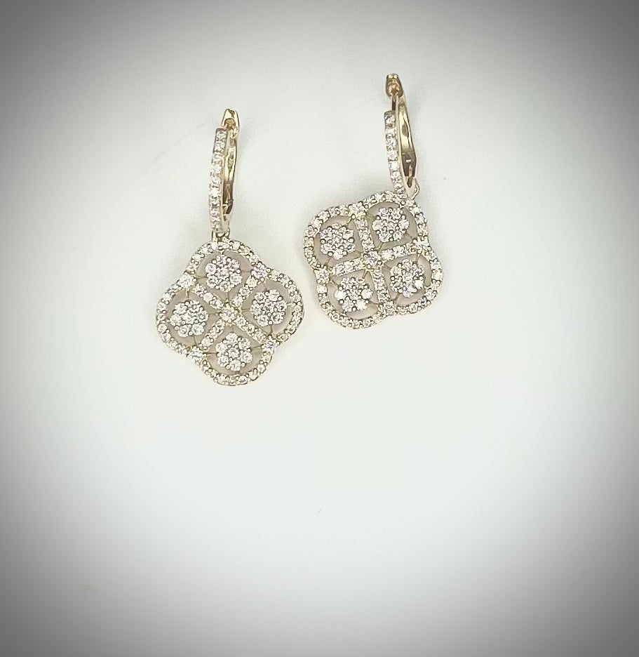 Effy 14K Yellow Gold Diamond Earrings
