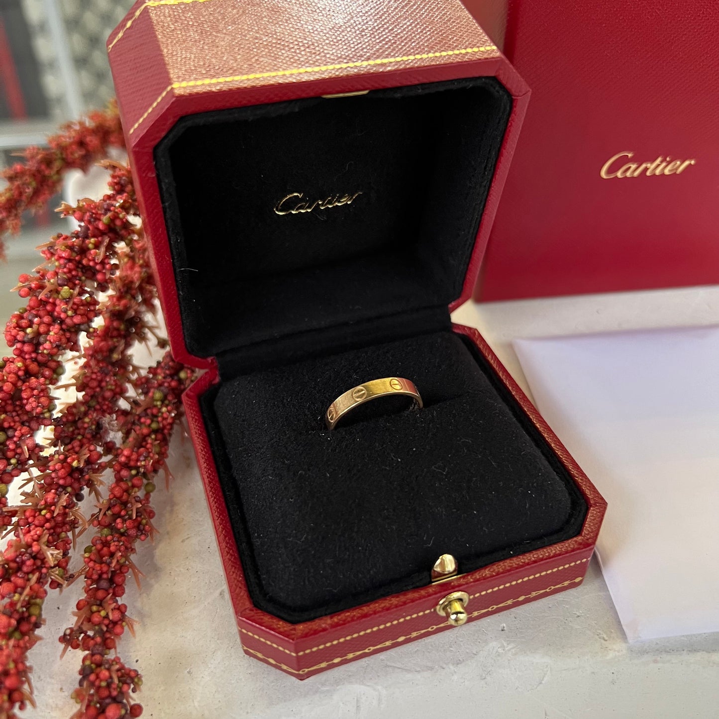 Cartier 18k Yellow Gold Love Ring with Box & Certificate, Size 56/ 7.5