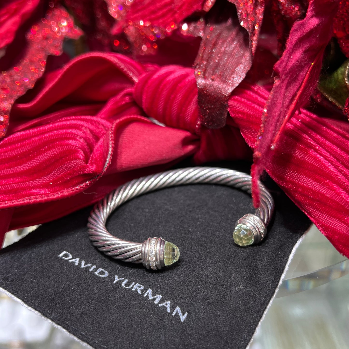 David Yurman Cable Bracelet, Prasiolite with Diamonds