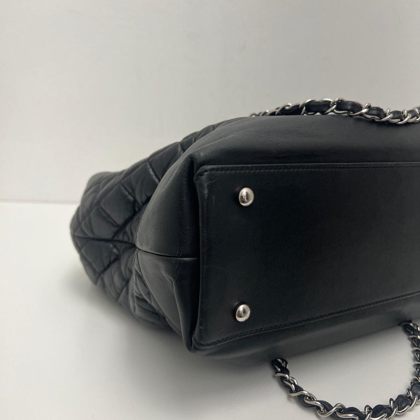 Chanel Lambskin Caviar Quilted Bi Coco Large Shopper Tote Black