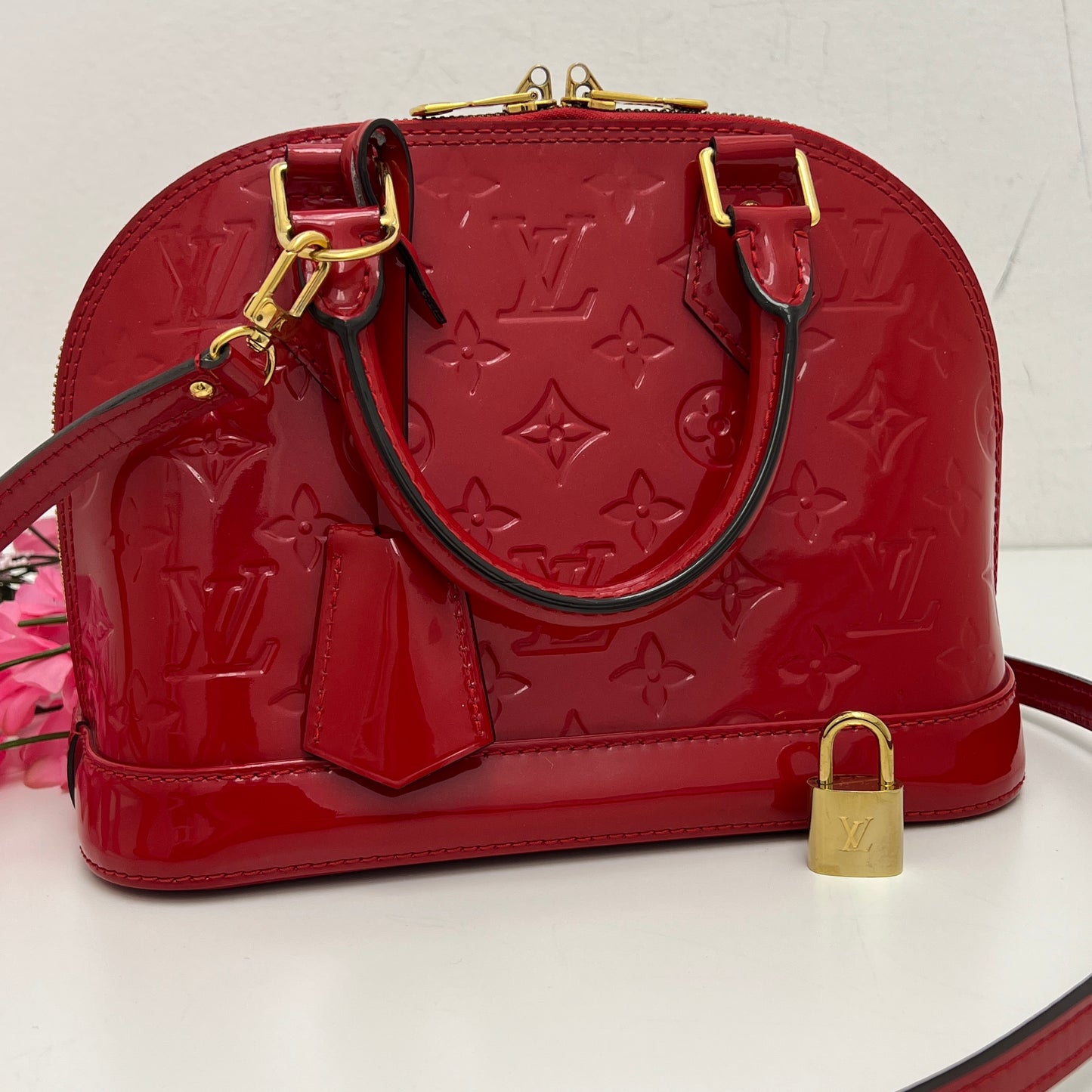 Louis Vuitton Alma BB Vernis Rose Indian