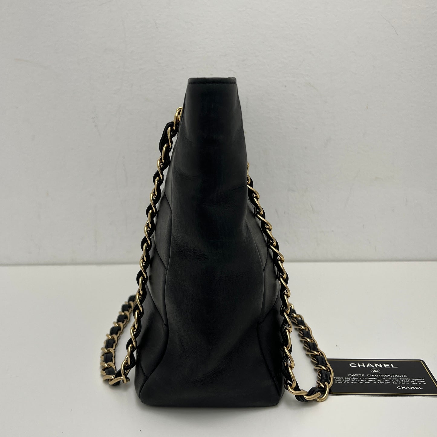 Chanel Chocolate Bar Chain Tote Black, Gold