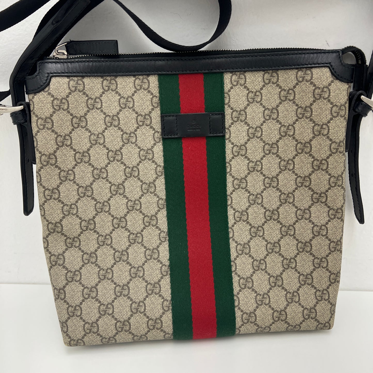 Gucci GG Supreme Web Messenger Crossbody Bag