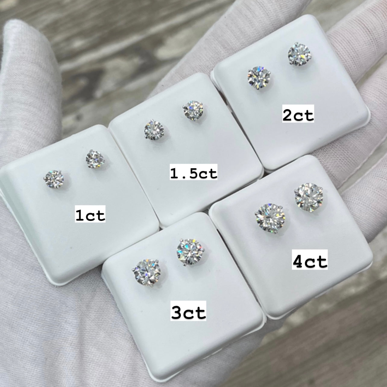 Diamond Studs 1.5ct Lab Created 14k White Gold