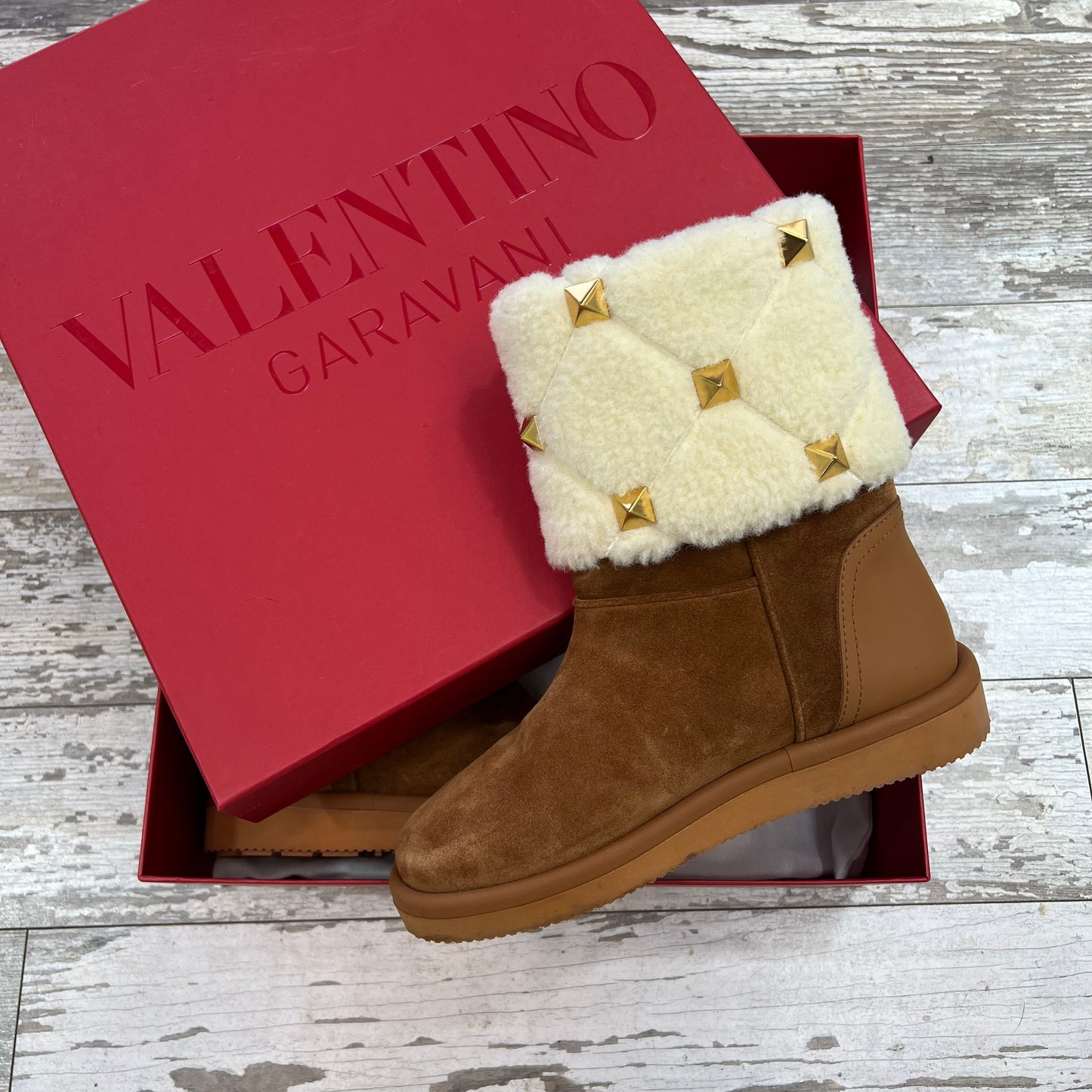 Valentino Stud Boots, Size 36