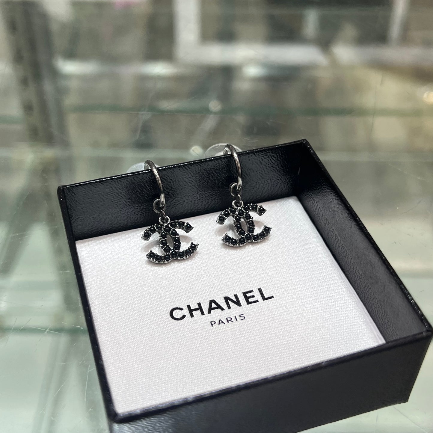 Chanel Logo Drop Earrings