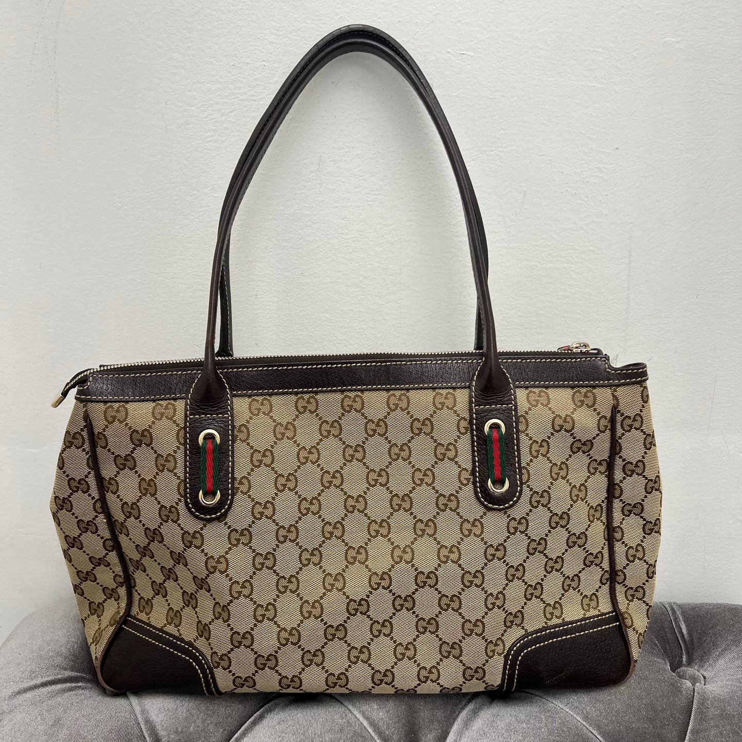 Gucci Canvas Zipper Shoulder Bag
