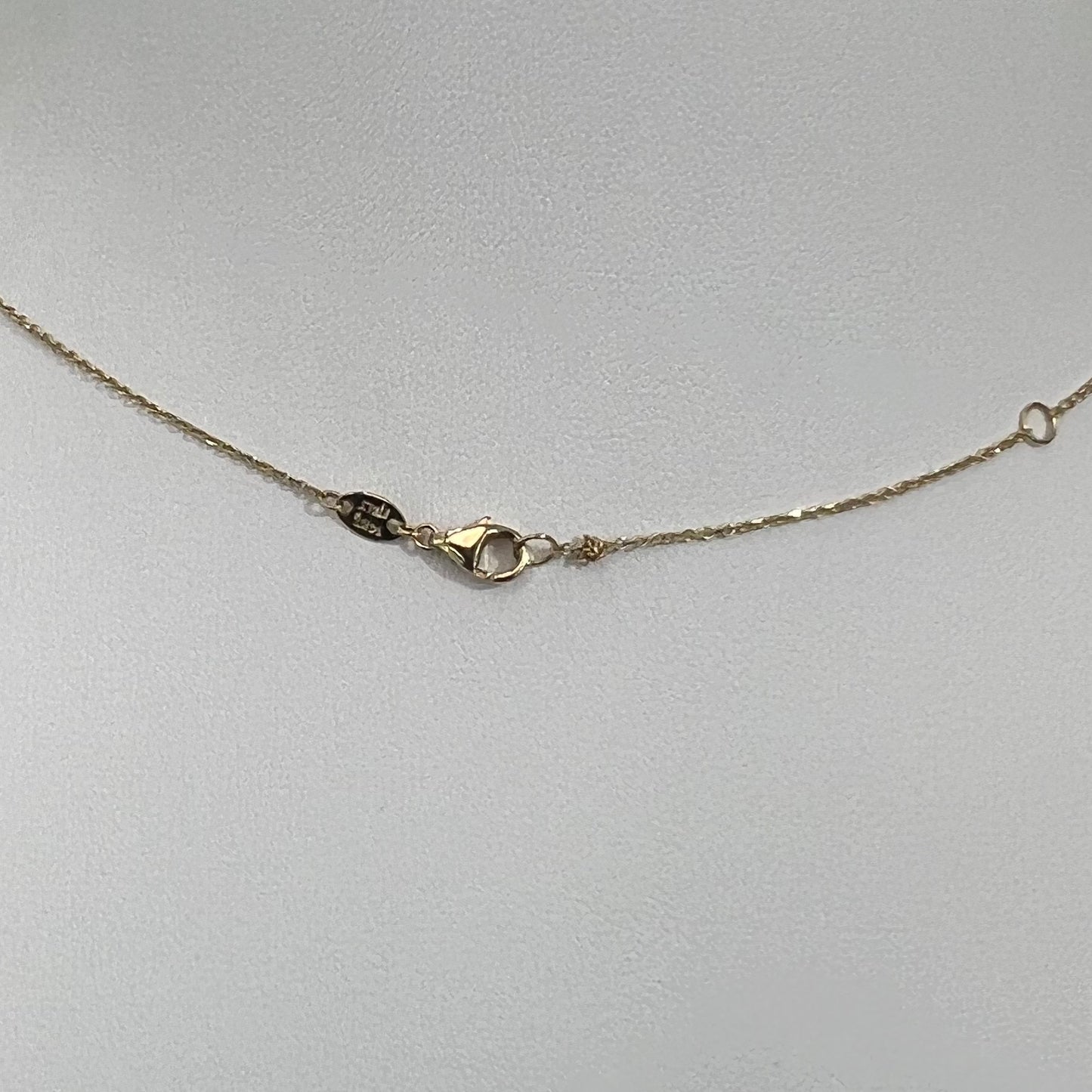 14k Gold Clover Necklace, Pink