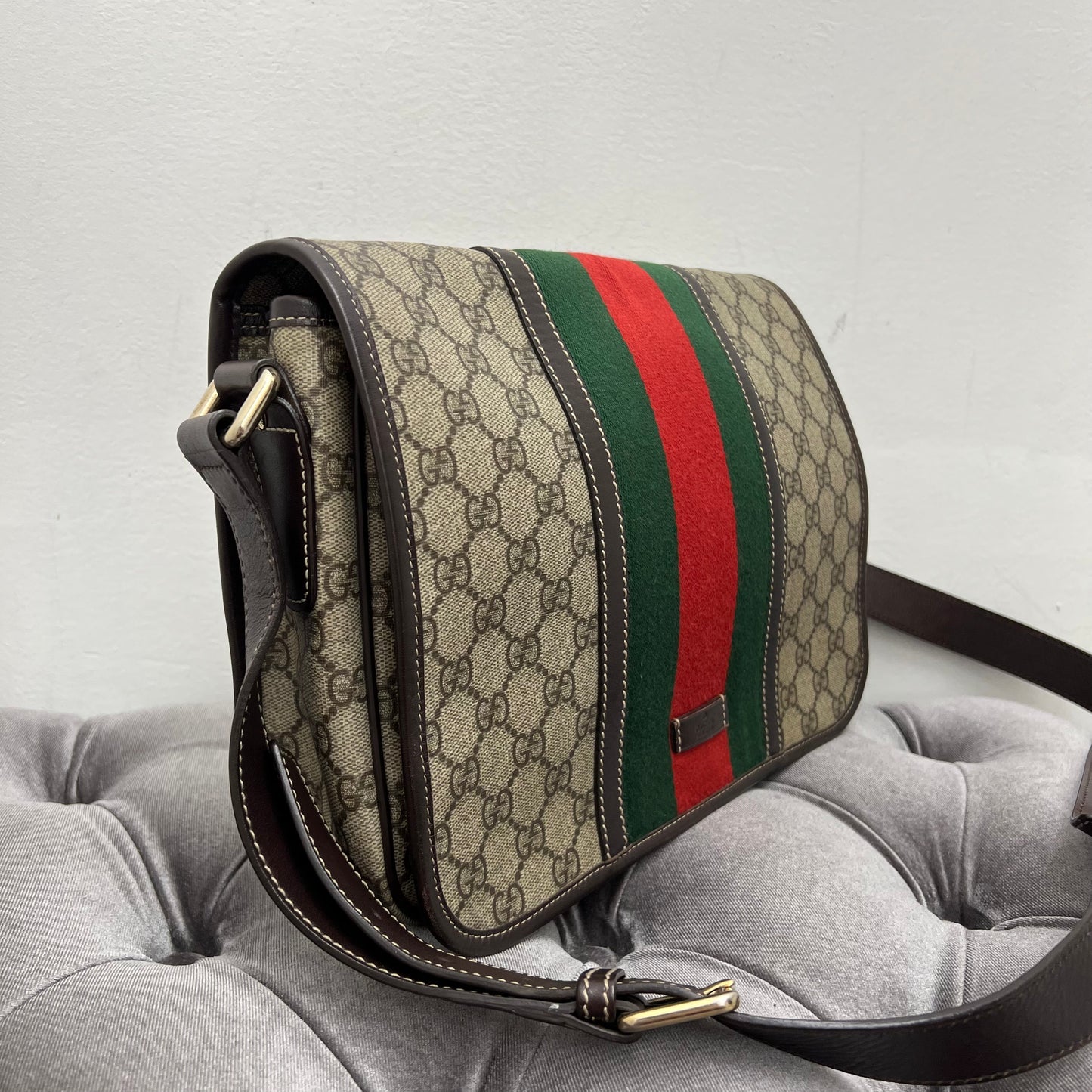 Gucci Monogram Messenger Flap Bag