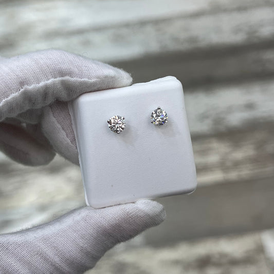 Diamond Studs 1ct Lab Created 14k White Gold