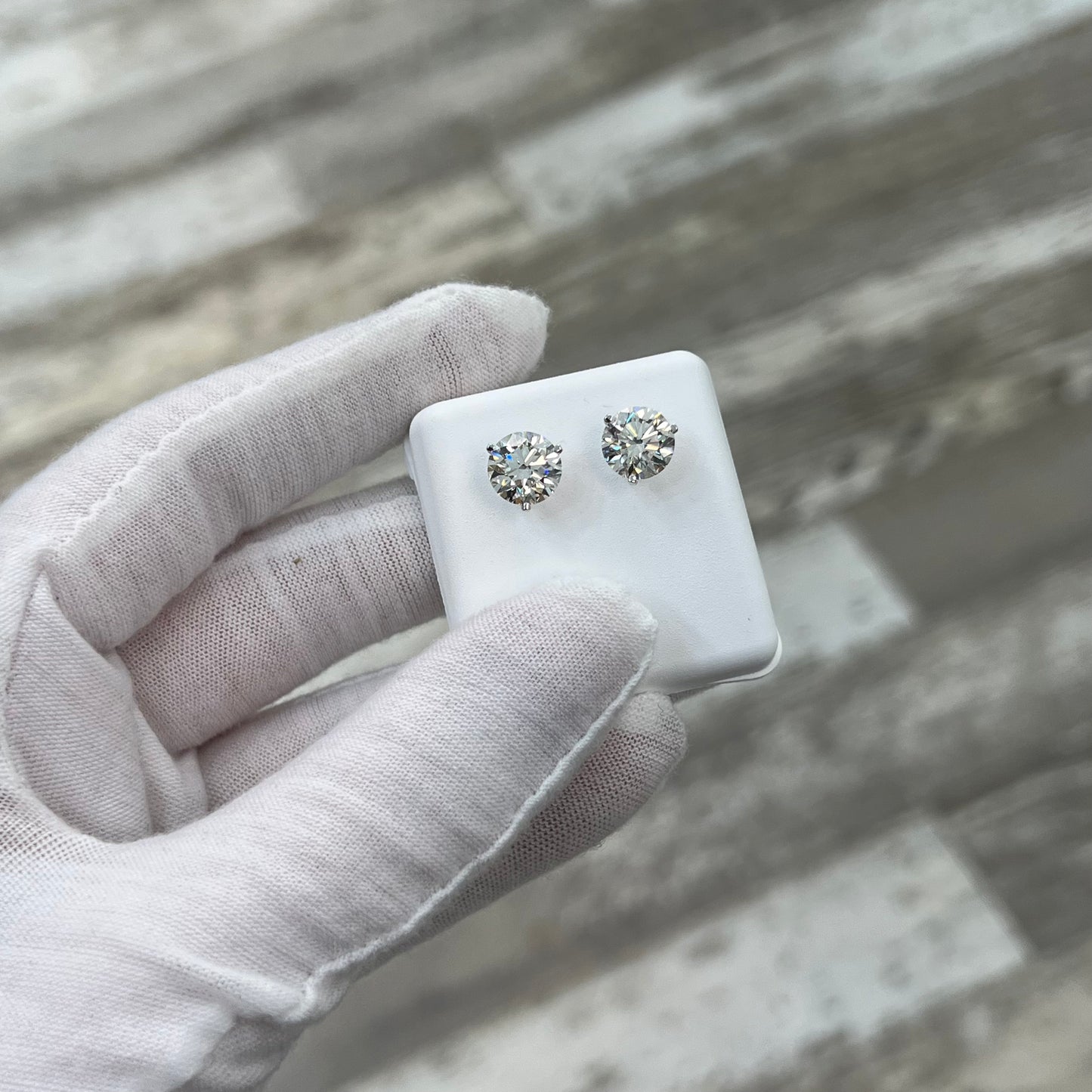 Diamond Studs 4ct Lab Created 14k White Gold