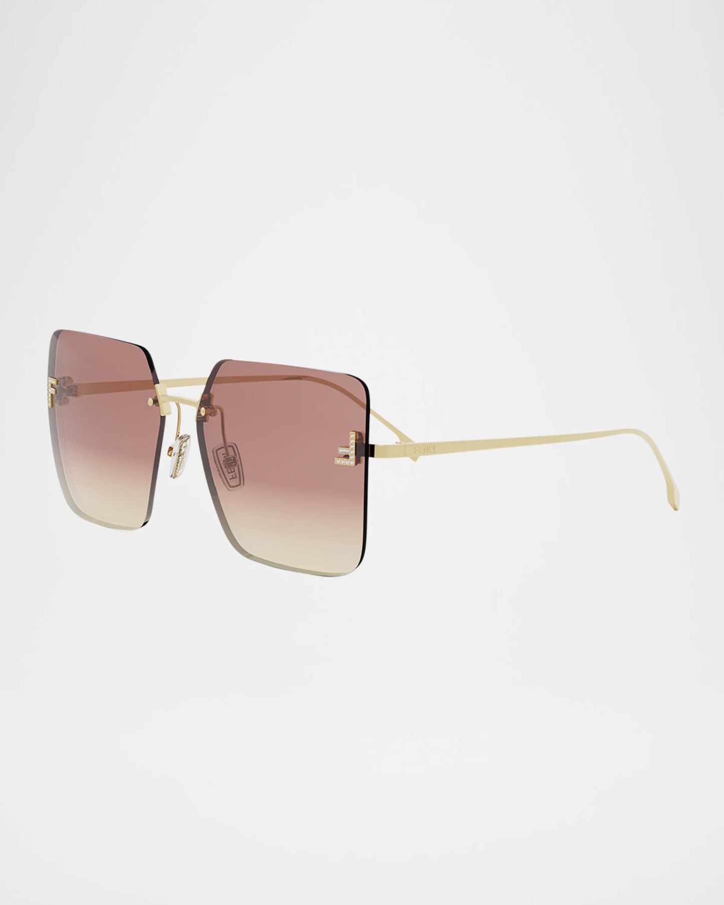 Fendi FF Crystal Oversized Rimless Sunglasses