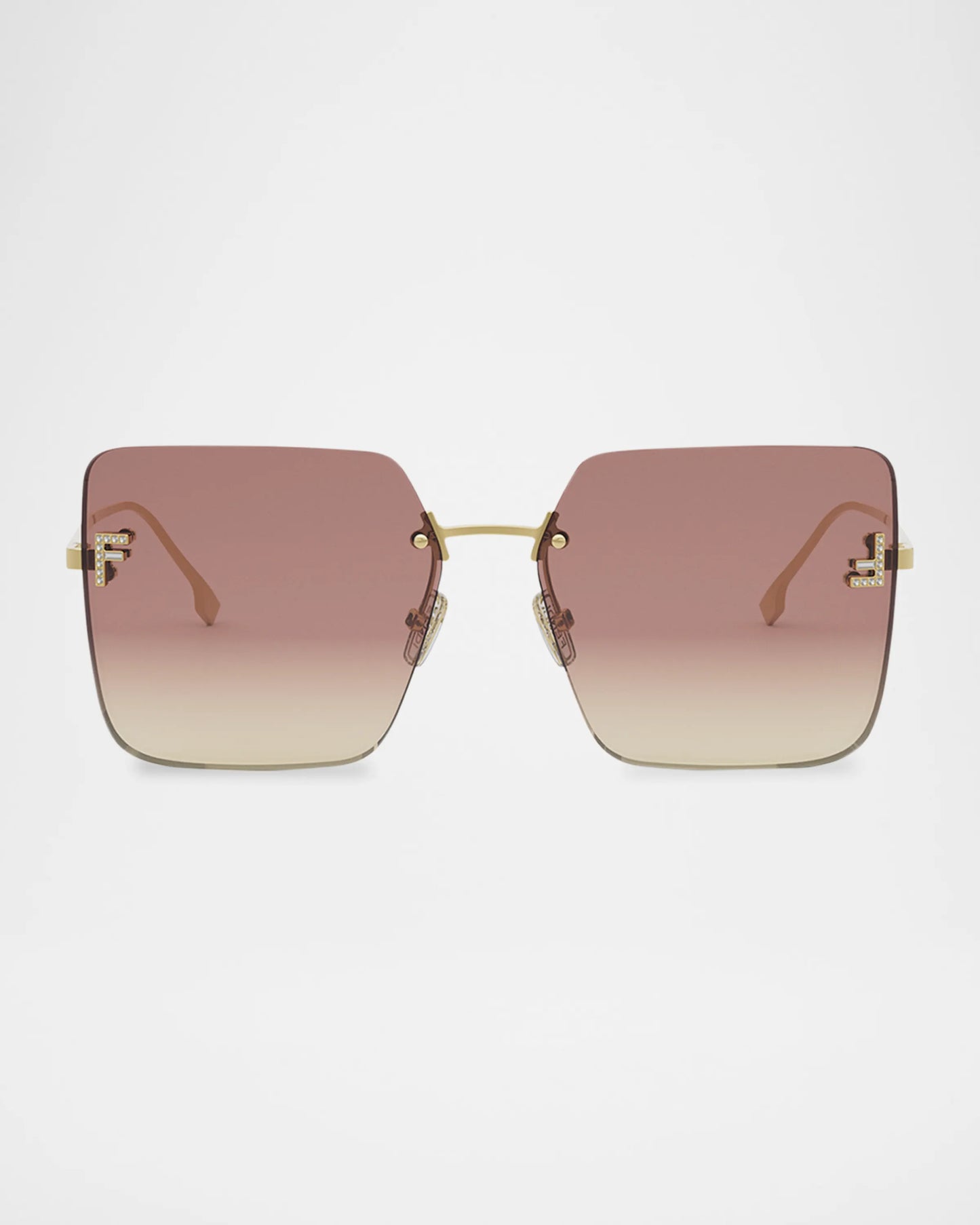 Fendi FF Crystal Oversized Rimless Sunglasses