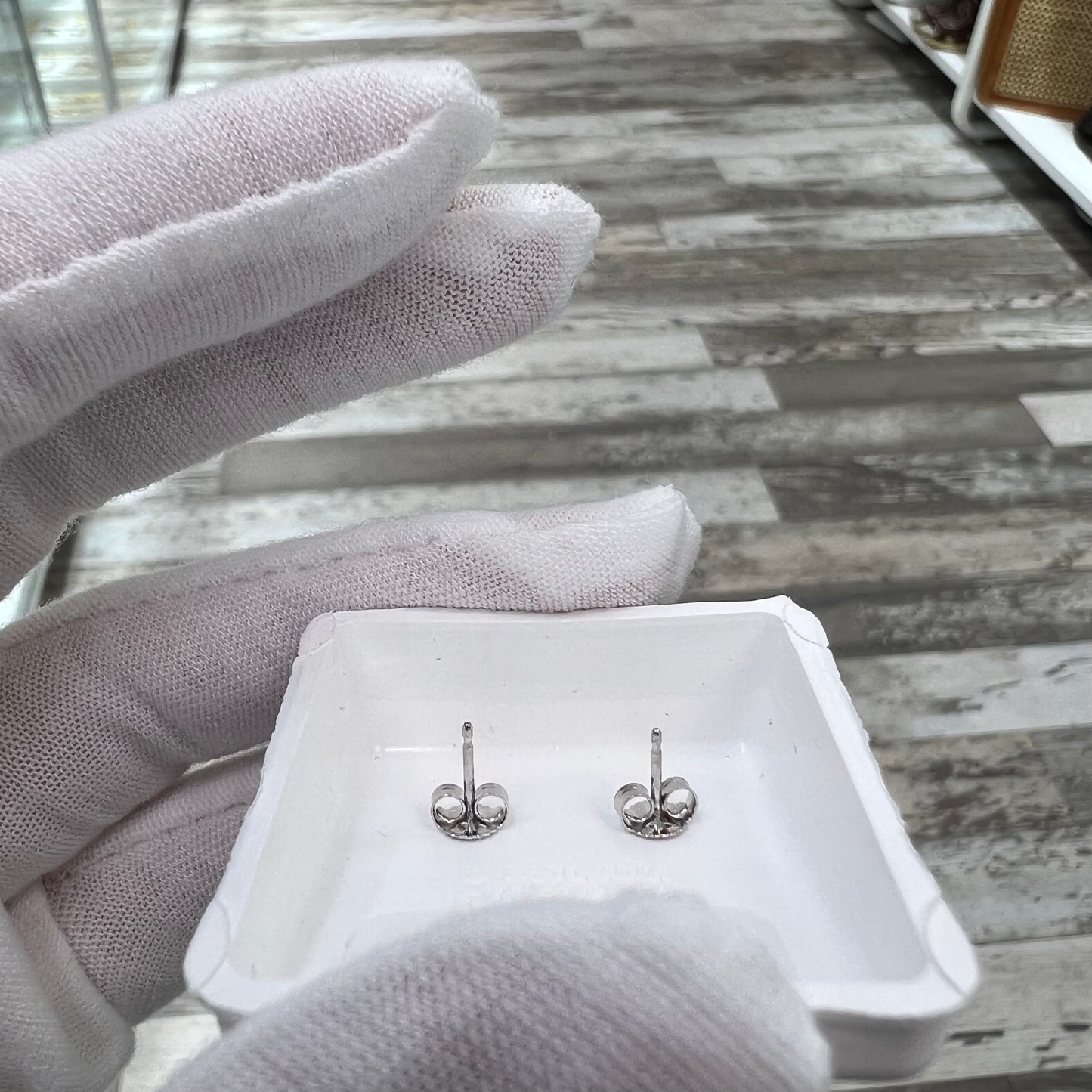 Diamond Studs 1ct Lab Created 14k White Gold