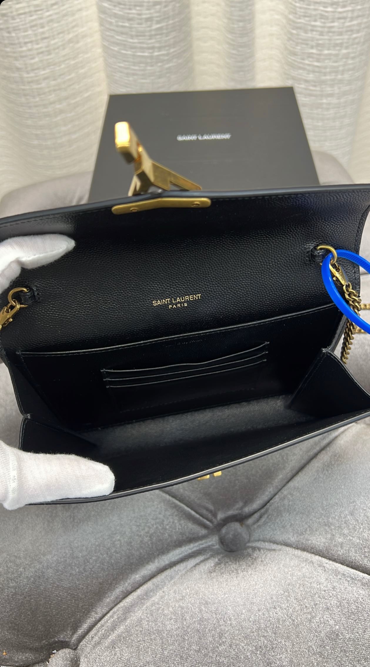 Saint Laurent Wallet on Chain, New, Box & Dustbag