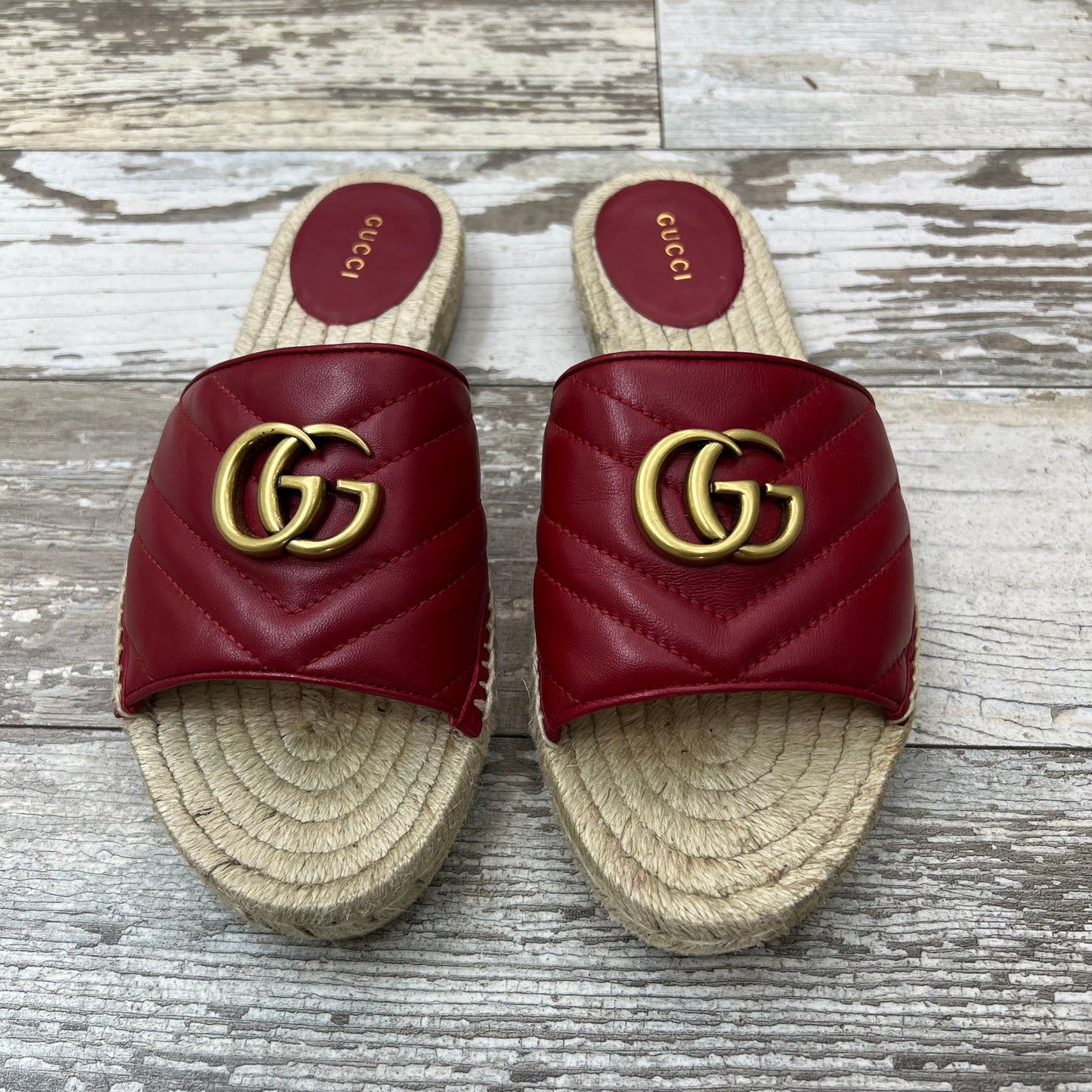 Gucci Marmont Sandal Red Size 38