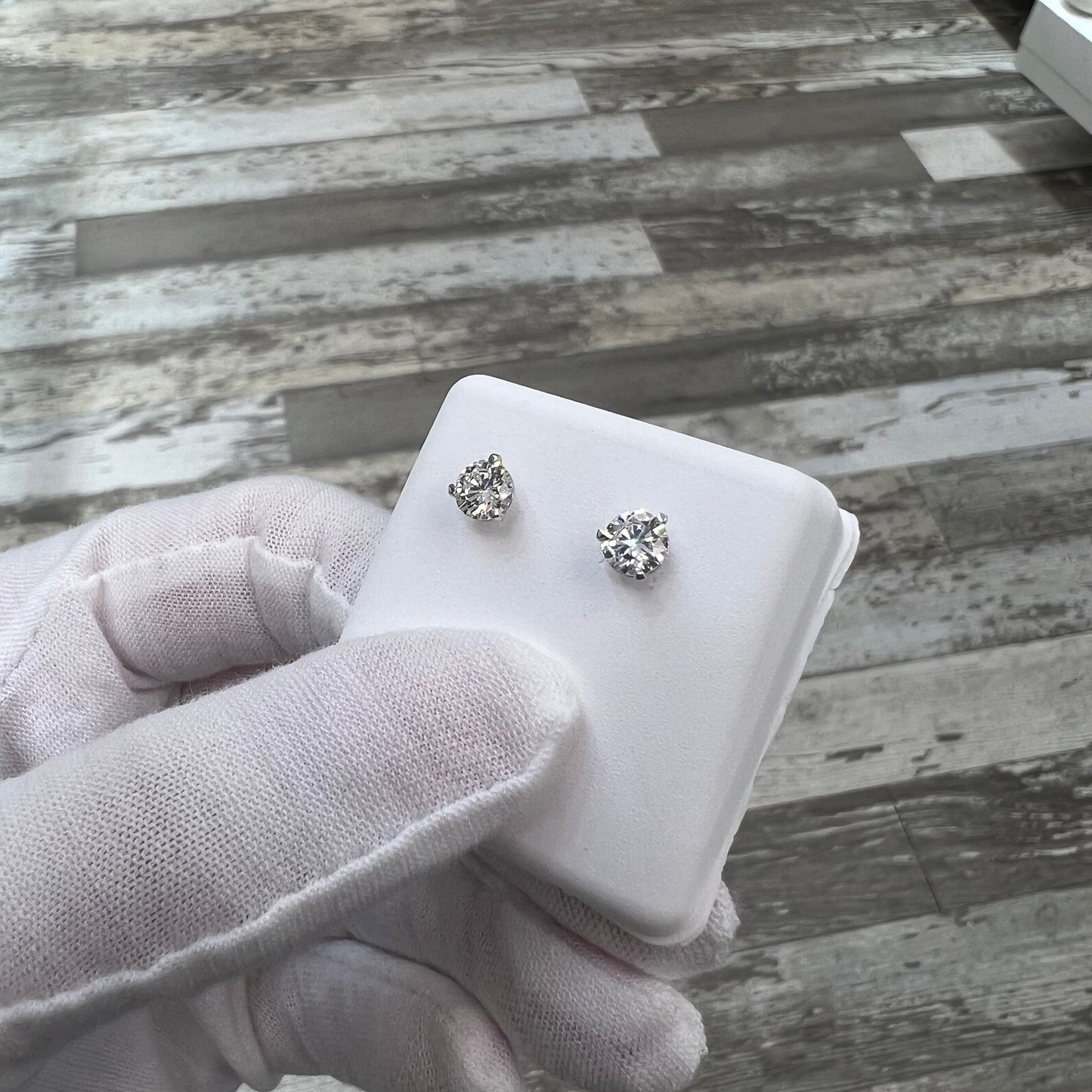 Diamond Studs 1ct Lab Created 14k White Gold