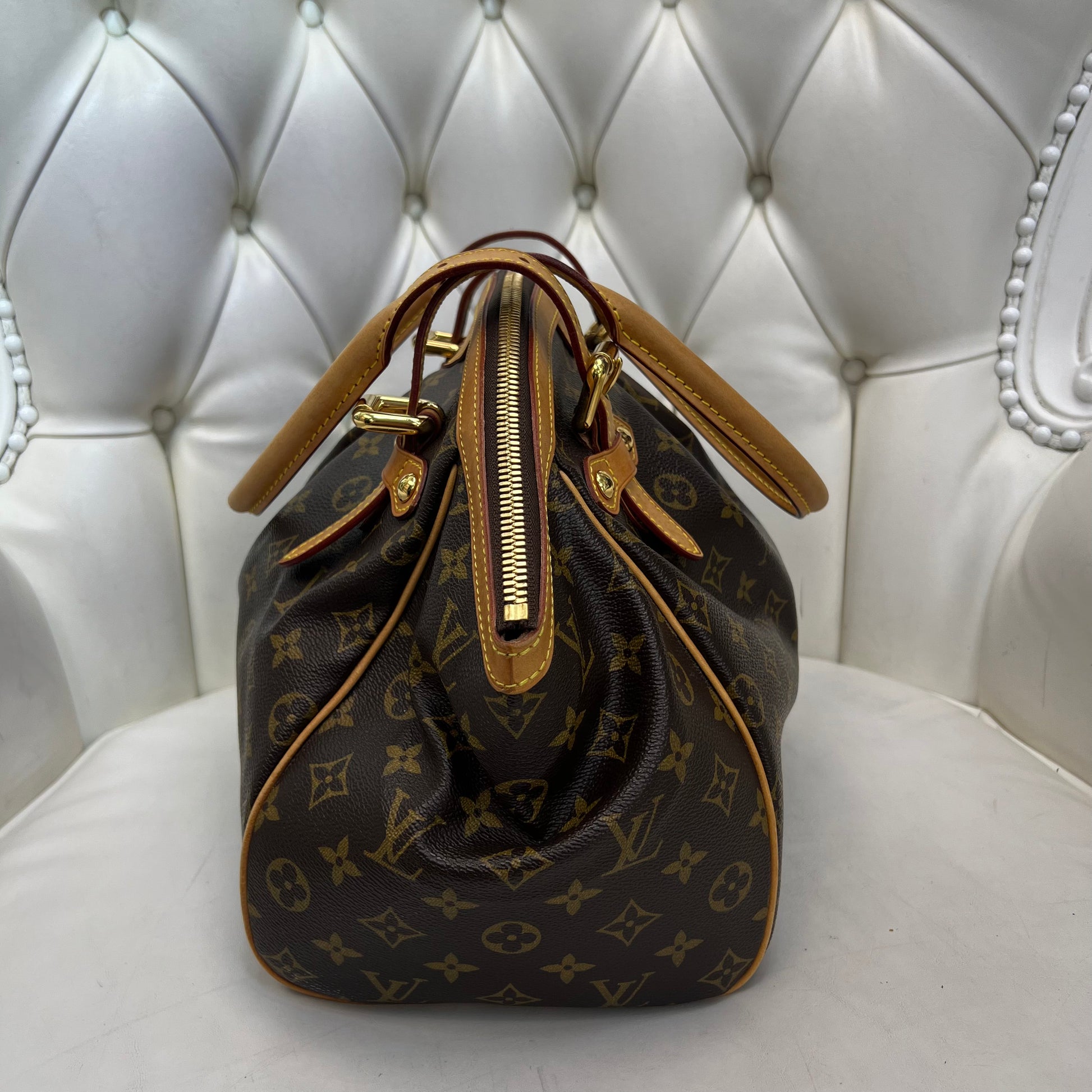 Louis Vuitton Monogram Canvas GM Leather Tote Tivoli Shoulder Bag