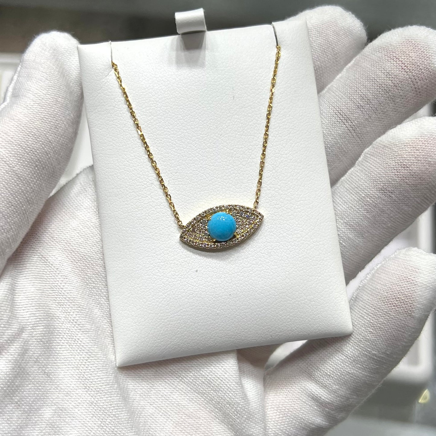 Effy Diamond and Turquoise Evil Eye Necklace