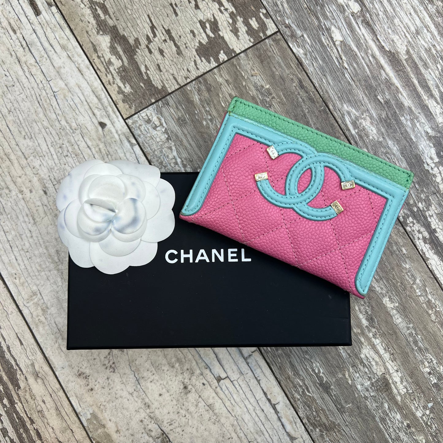 Chanel Quilted CC Filigree Card Holder
