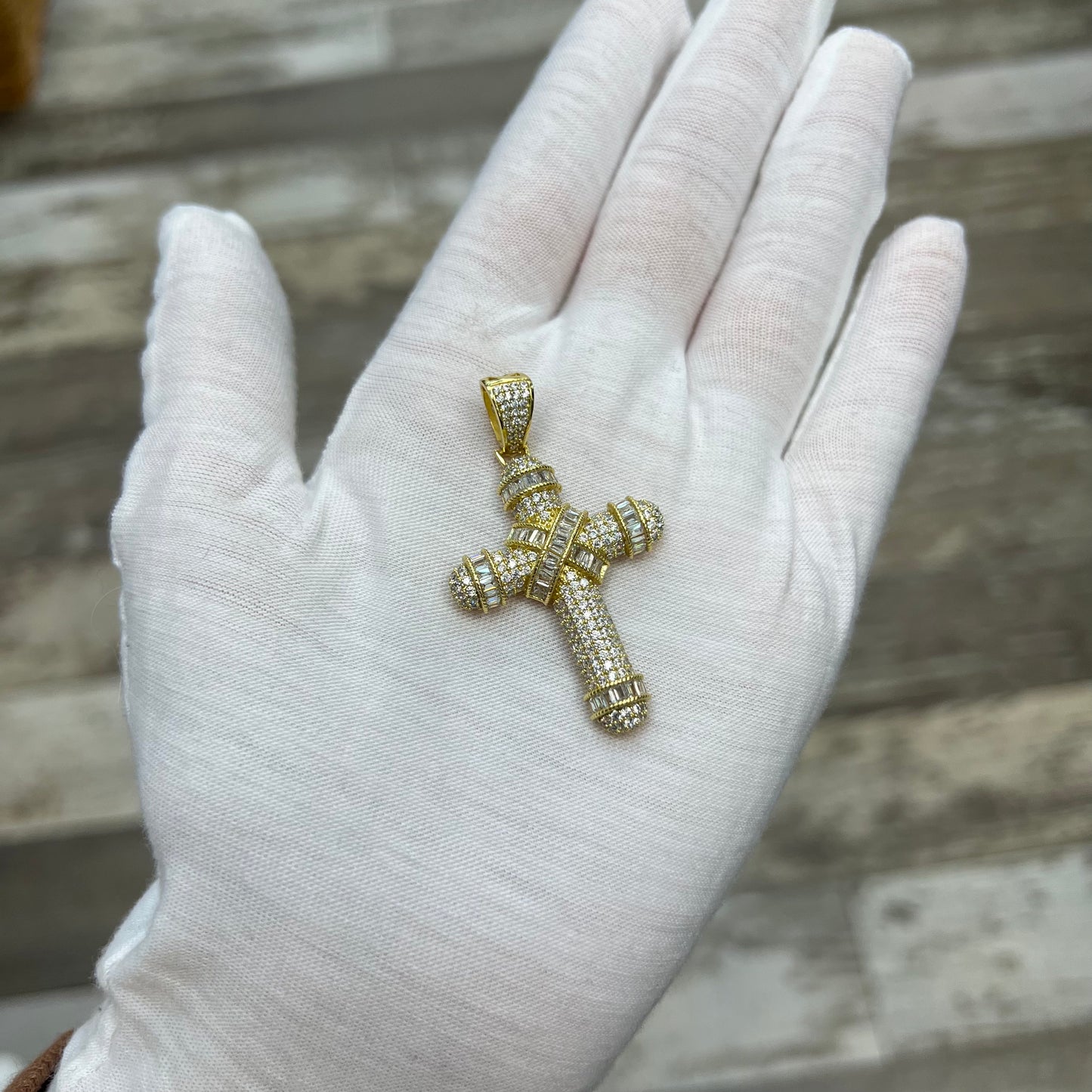 Gold Plated Crystal Cross Pendant