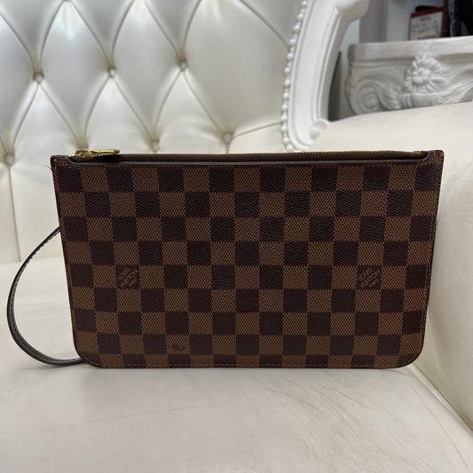 Louis Vuitton Neverfull Pouch Damier Ebene Red
