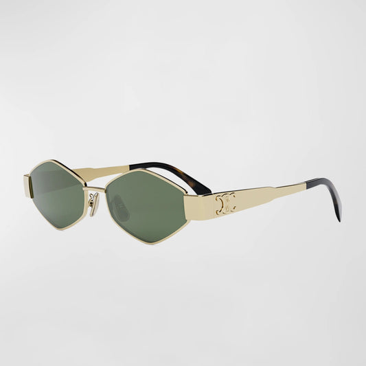 Celine Triomphe Metal Angular Sunglasses - Gold