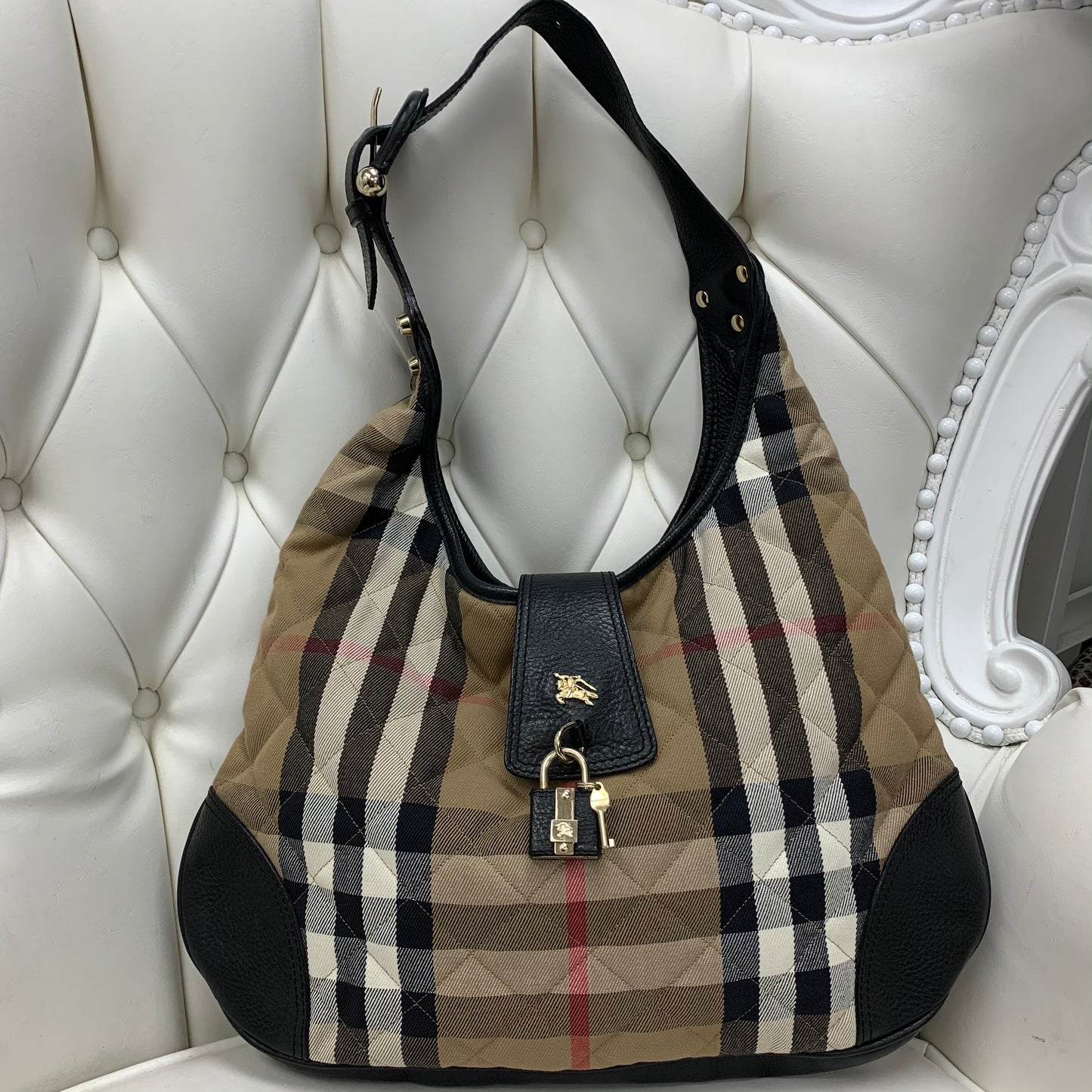 Burberry Quilted Hobo Bag