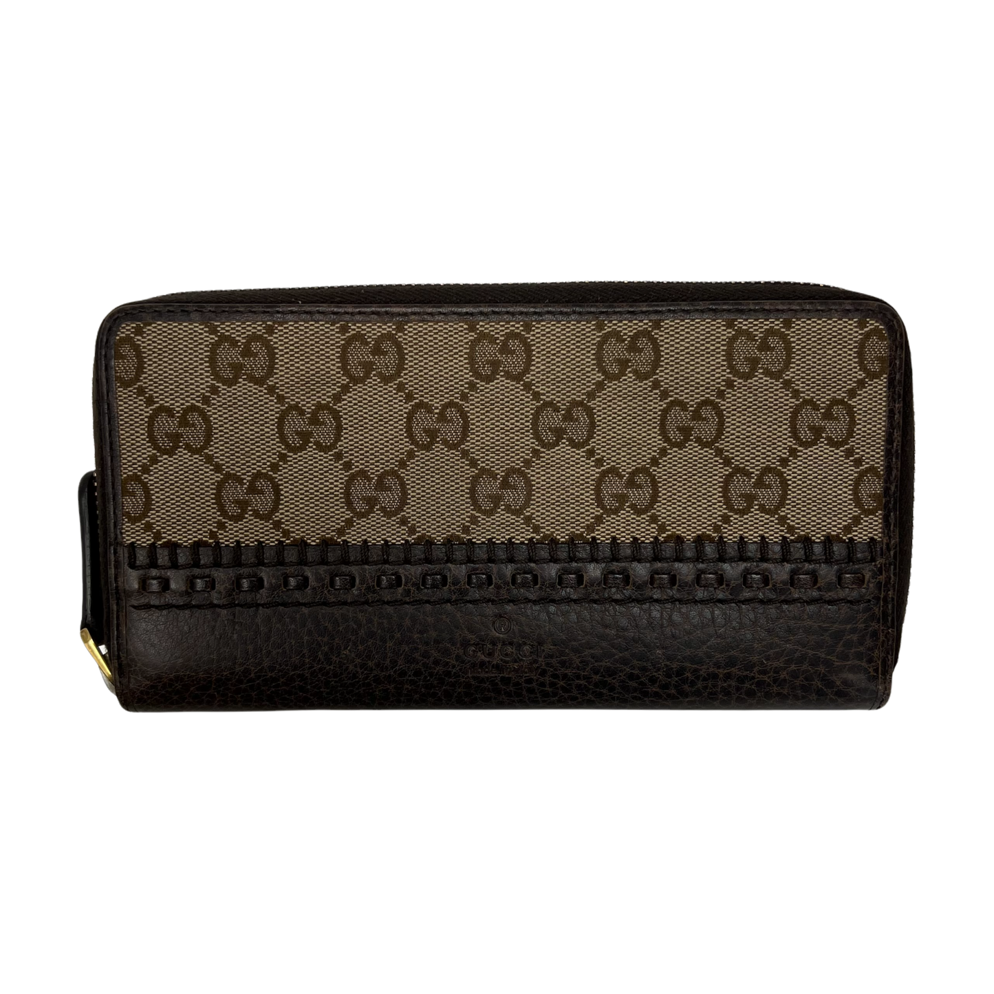 Gucci Stitched Leather Long Wallet