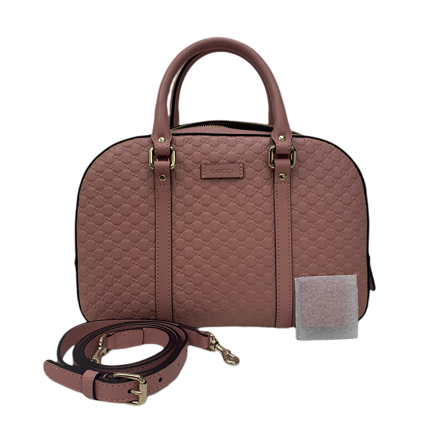 Gucci Pink Leather Embossed Satchel