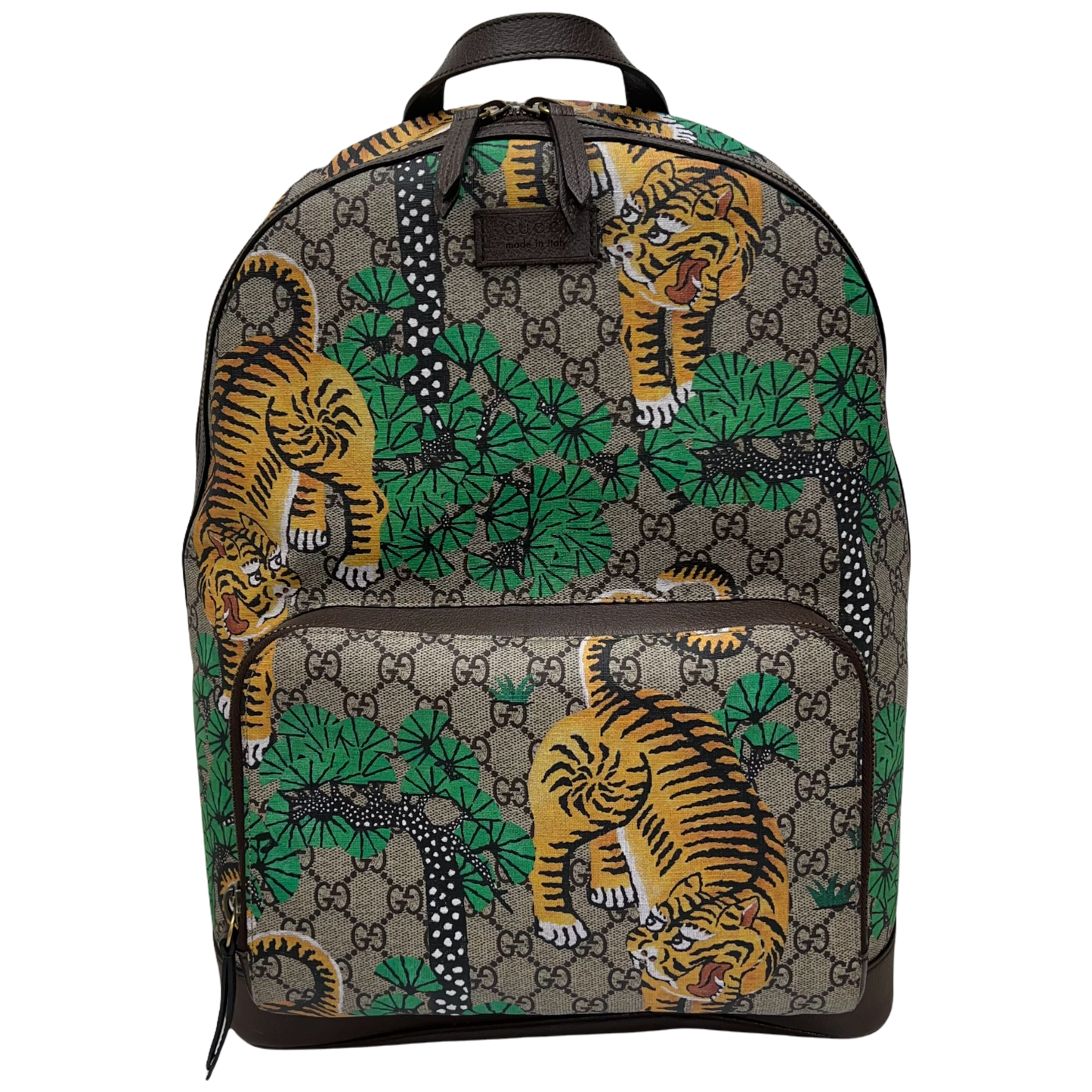 Gucci Monogram Bengal Print GG Supreme Tiger Canvas Backpack