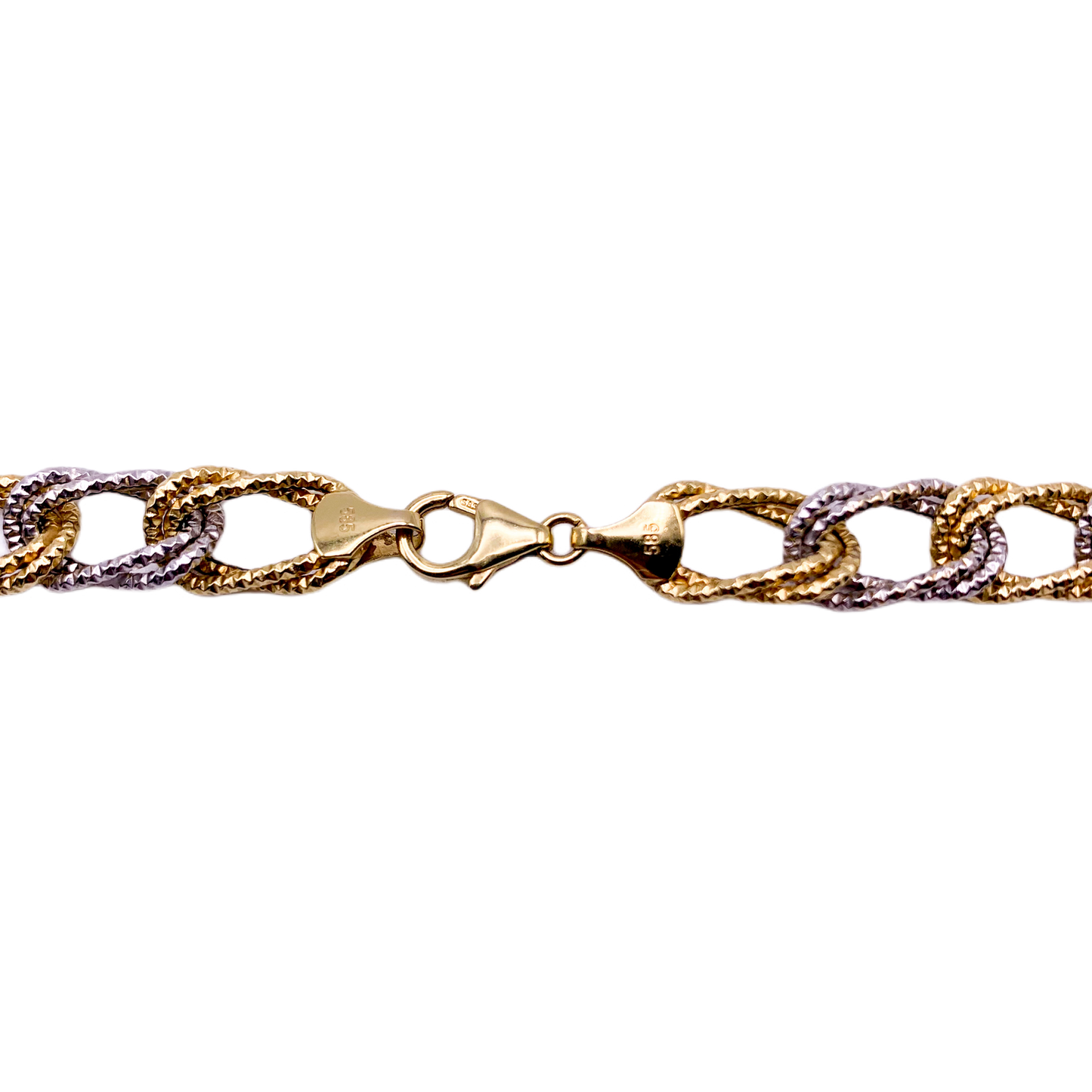 14k White and Yellow Gold Double Link Chain