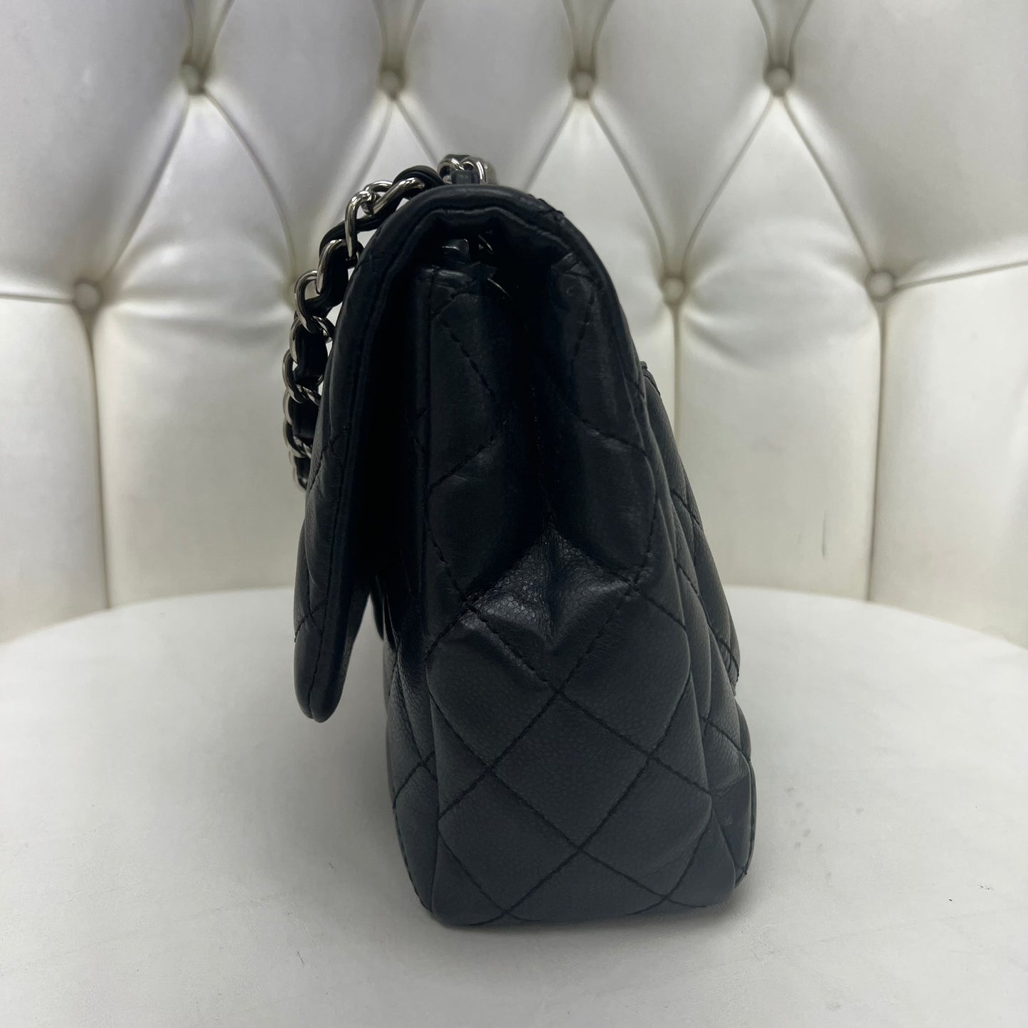Chanel Jumbo Single Flap Black Quilted Caviar