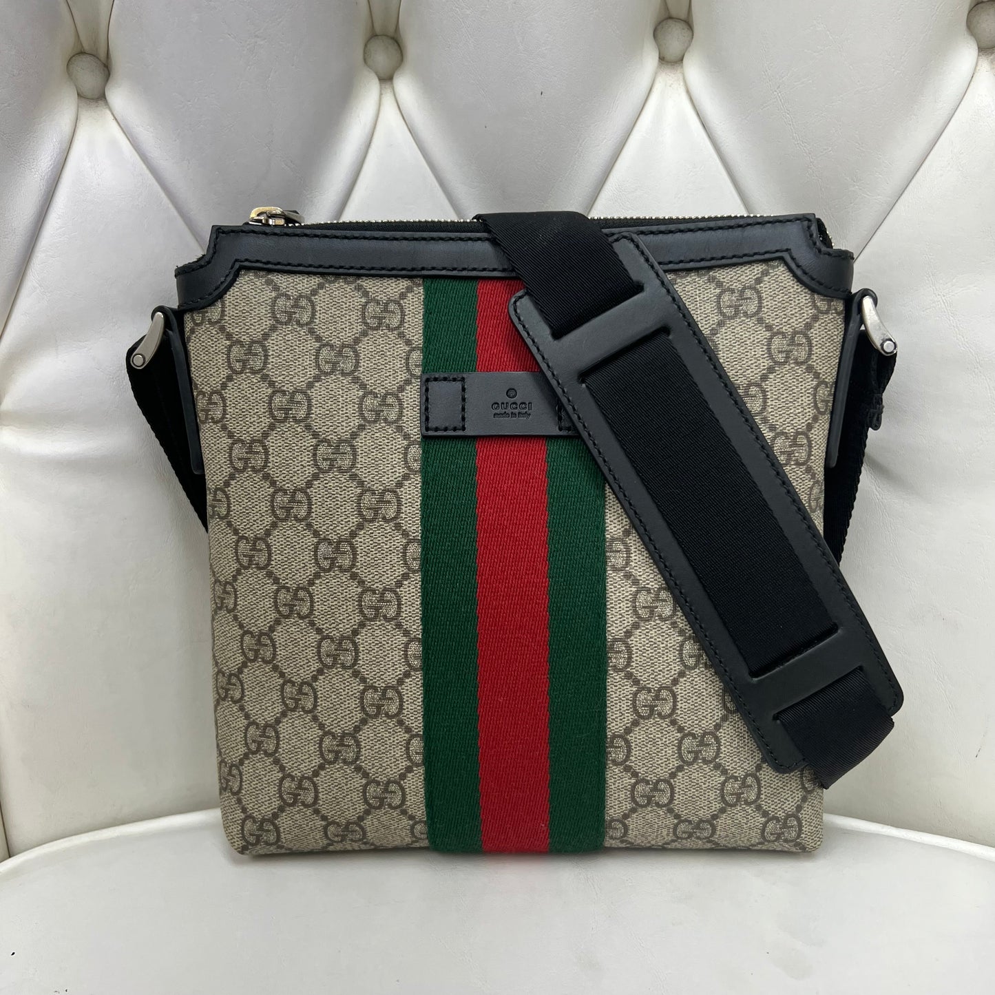 Gucci GG Supreme Web Messenger Bag