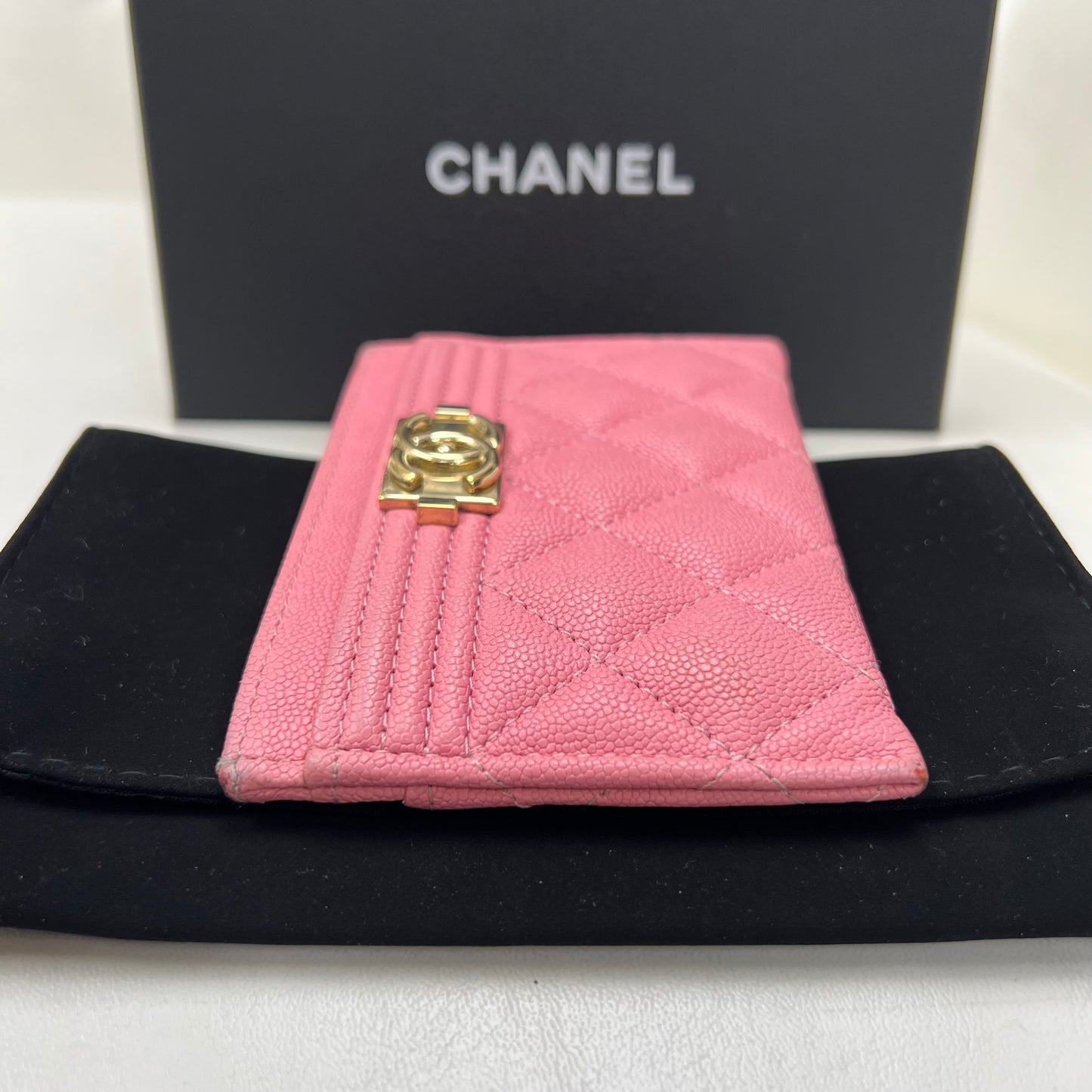 Chanel Caviar Quilted Boy Card Case