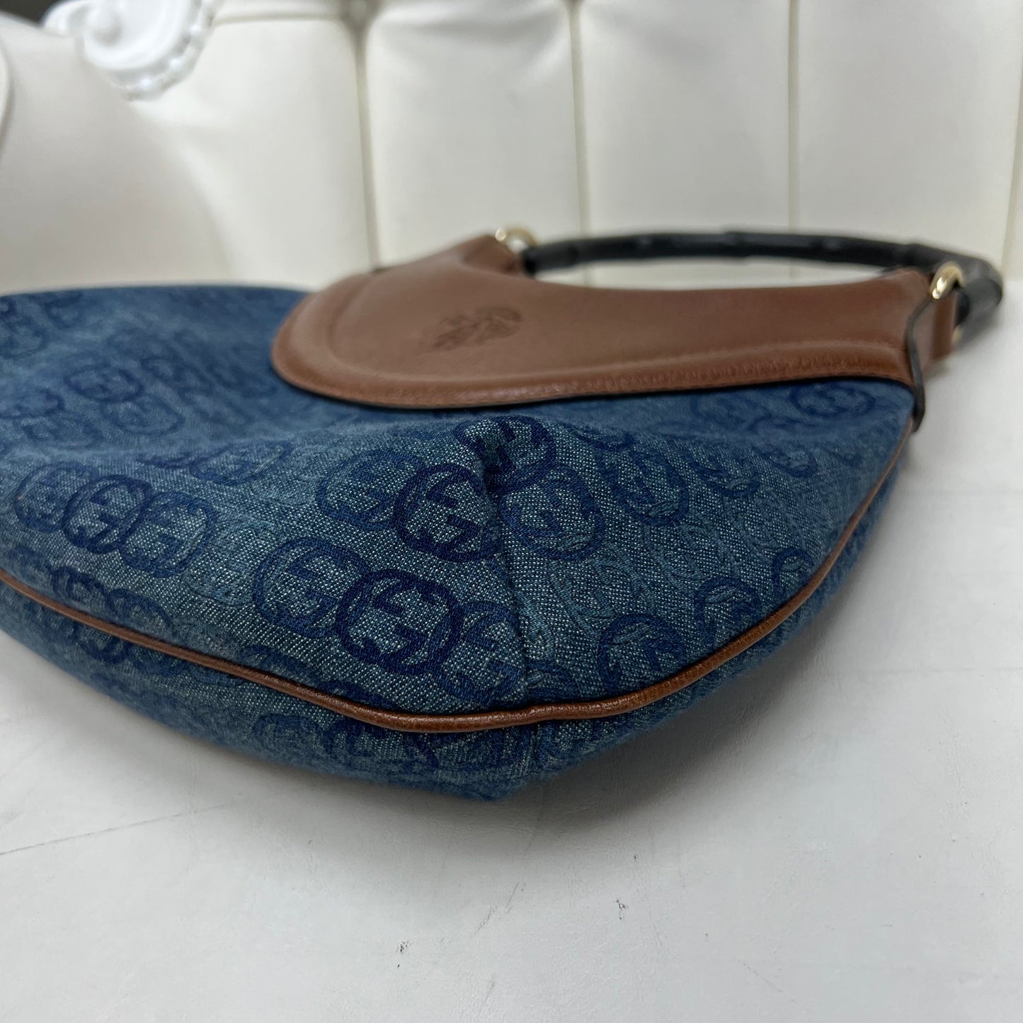 Gucci Bamboo Denim Hobo Bag