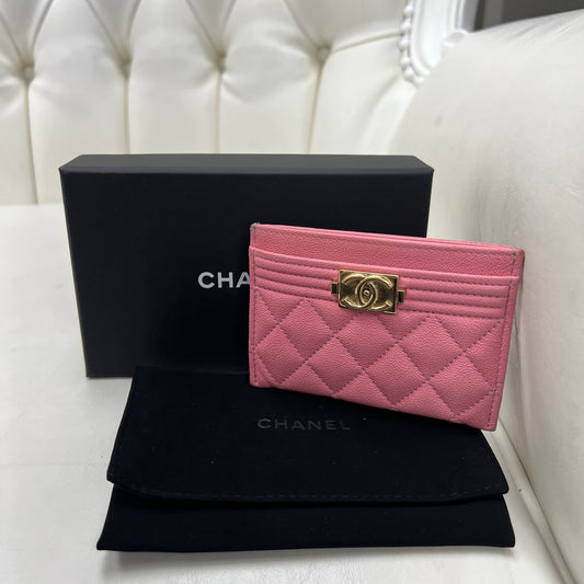 Chanel Caviar Quilted Boy Card Case