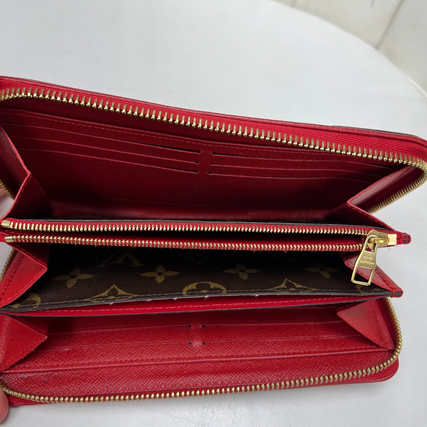 Louis Vuitton Monogram Retiro Zippy Wallet Cherry