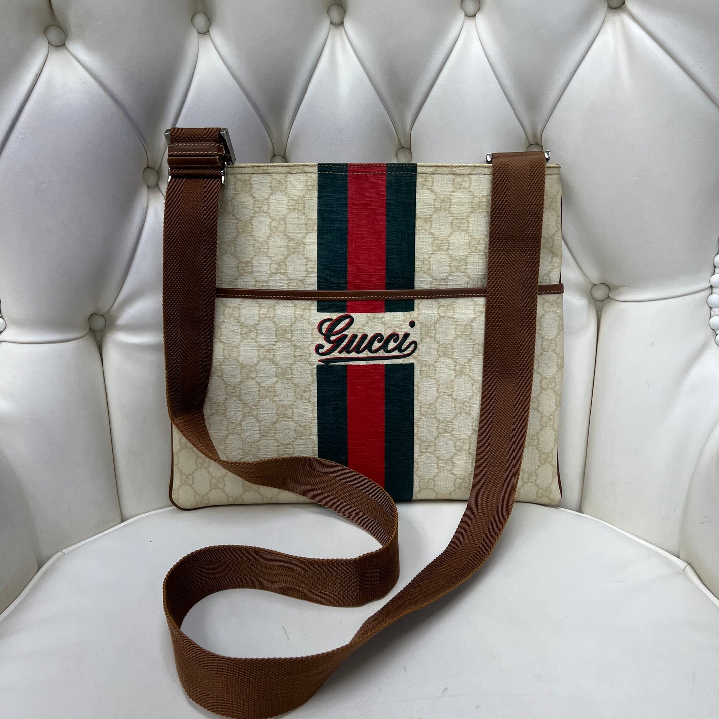 Gucci Cream Monogram Crossbody