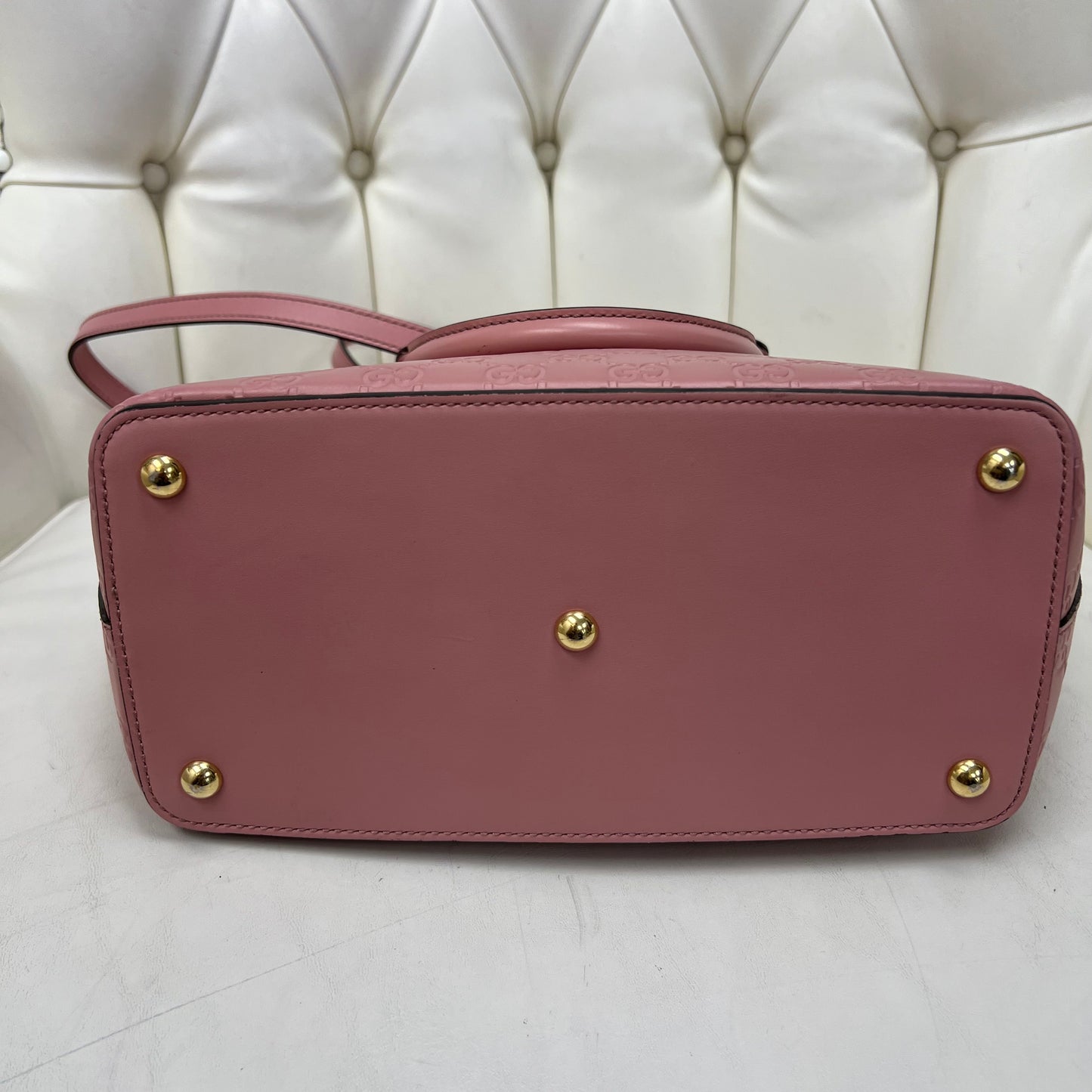 Gucci 2 Way Shoulder Bag Pink Leather