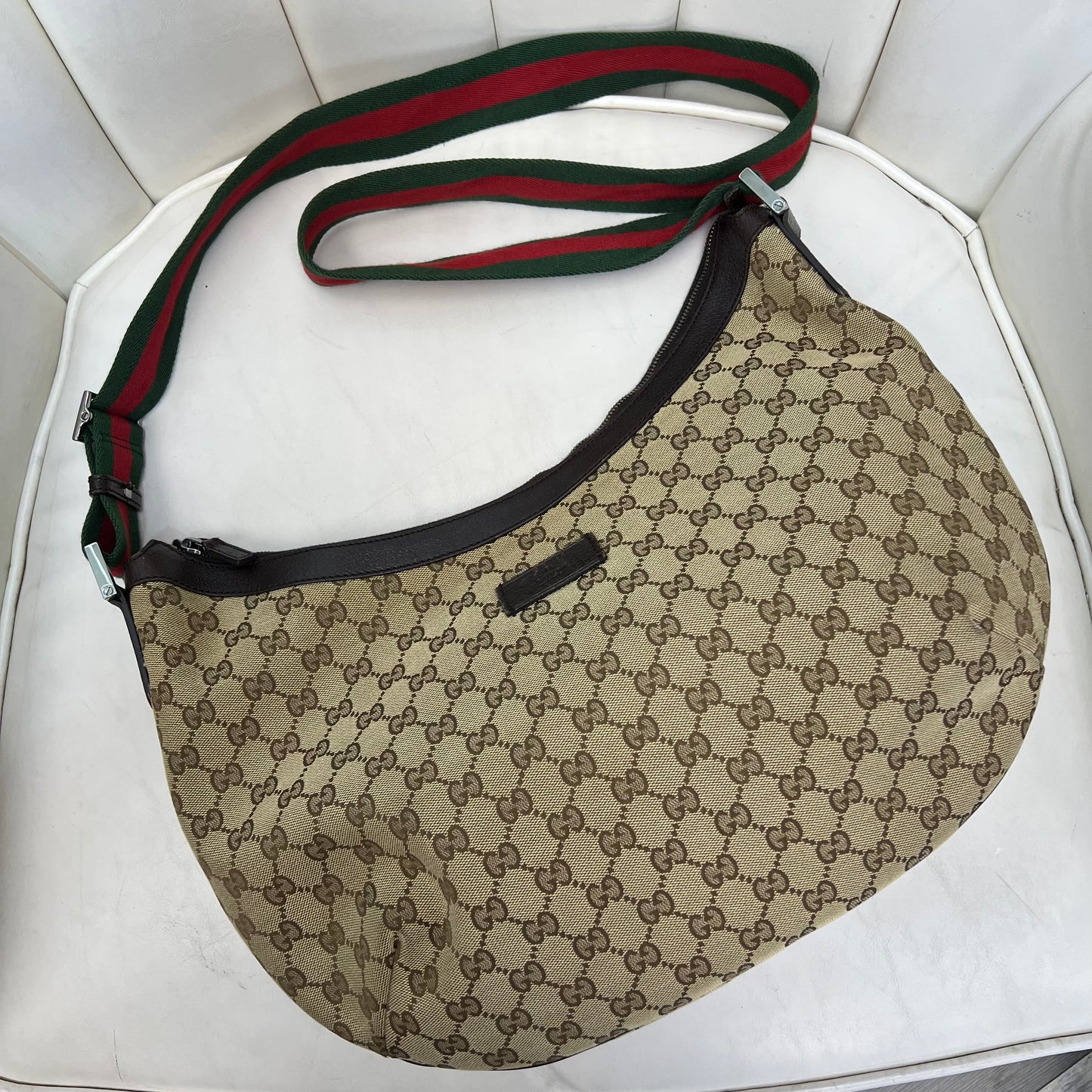 Gucci Half Moon Crossbody Bag, Large