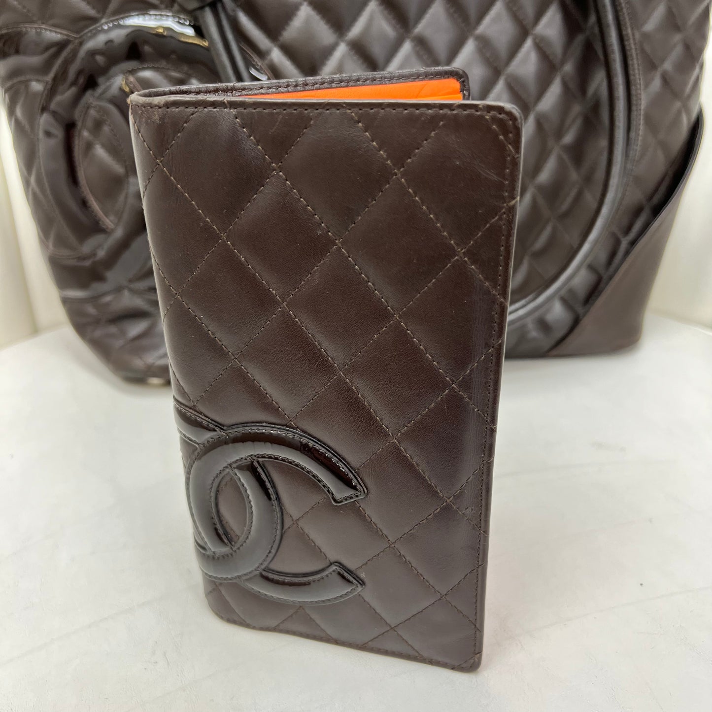 Chanel Cambon Tote and Wallet Set Brown