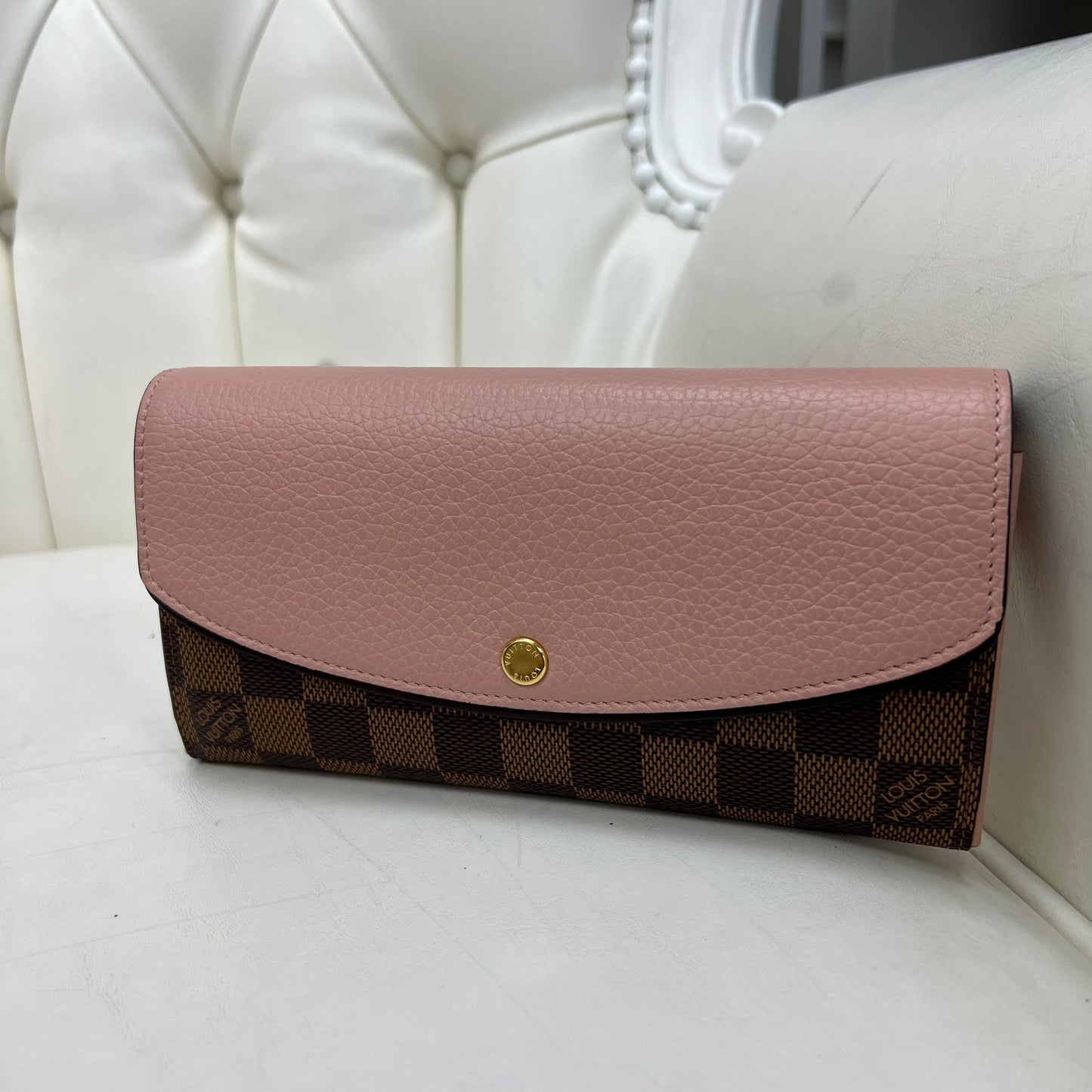 Louis Vuitton Normandy Damier Ebene Magnolia Pink Wallet