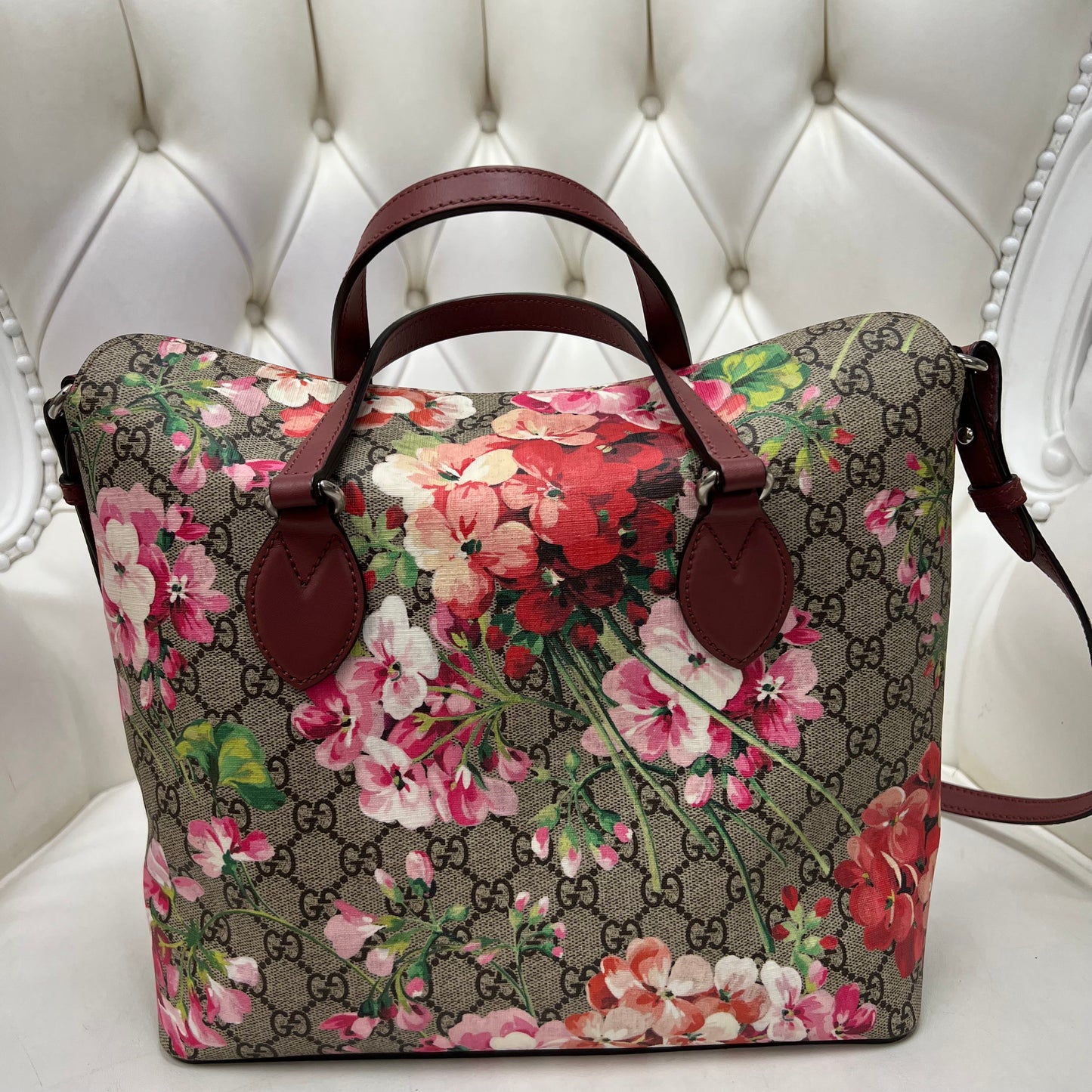 Gucci GG Blooms Foldover Long Shoulder Bag