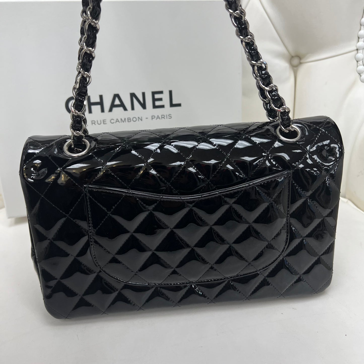 Chanel Medium Double Flap Patent Leather