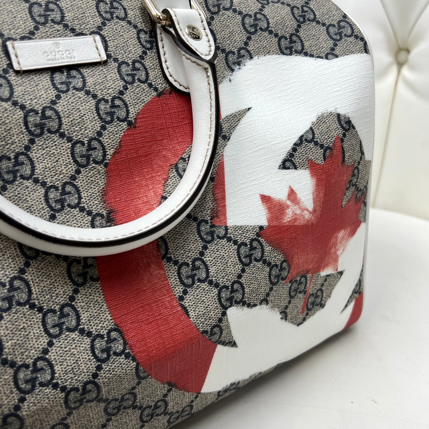 Gucci Canadian Flag Joy Boston Bag